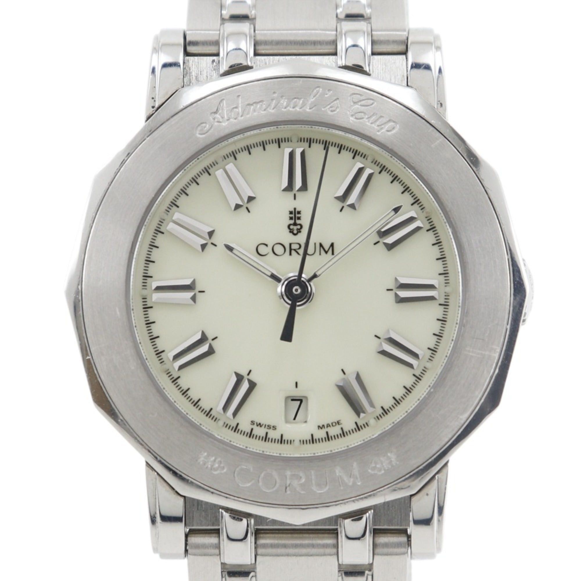 Corum Corum Admiral's Cup Watch, 39.130.20.V585, Stainless Steel, Quartz Movement, Analog Display, Ivory Dial, Women's Size ONE SIZE - 1 Thumbnail