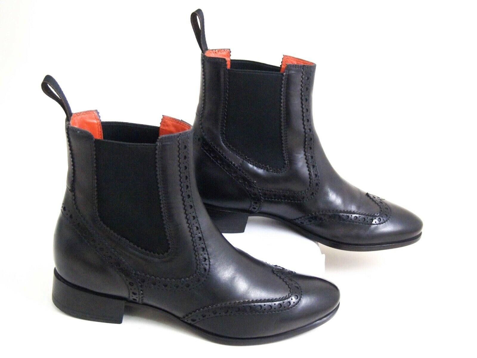Santoni Santoni Chelsea Boots Black Leather Size US 6 EU 36 $720 Size US 6 / IT 36 - 2 Thumbnail