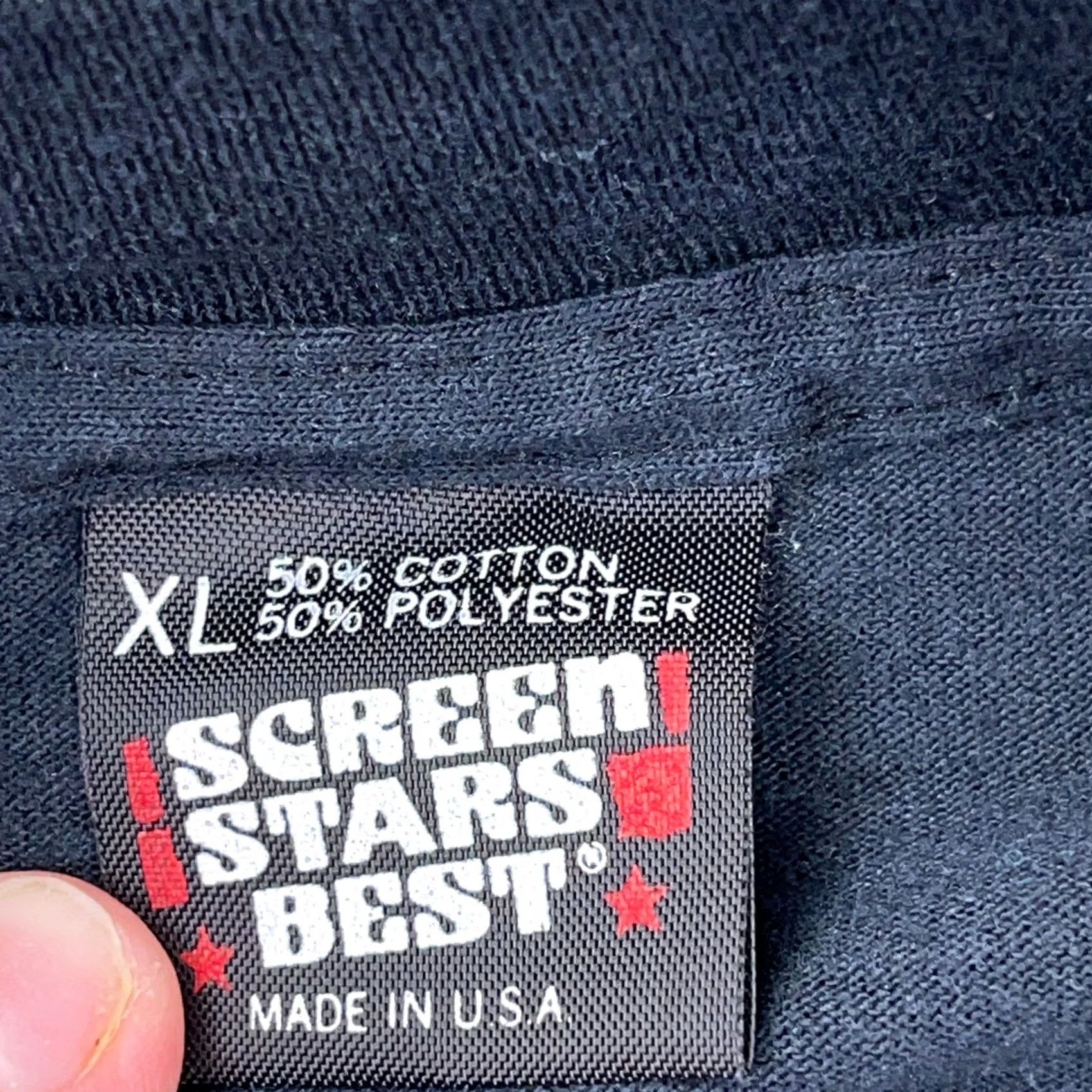 Vintage Vintage Screen Stars Best T-Shirt Men XL Black 80s 90s Graphic Print Crew Neck Cotton Polyester USA Logo Short Sleeve Slim? Size US XL / EU 56 / 4 - 3 Thumbnail
