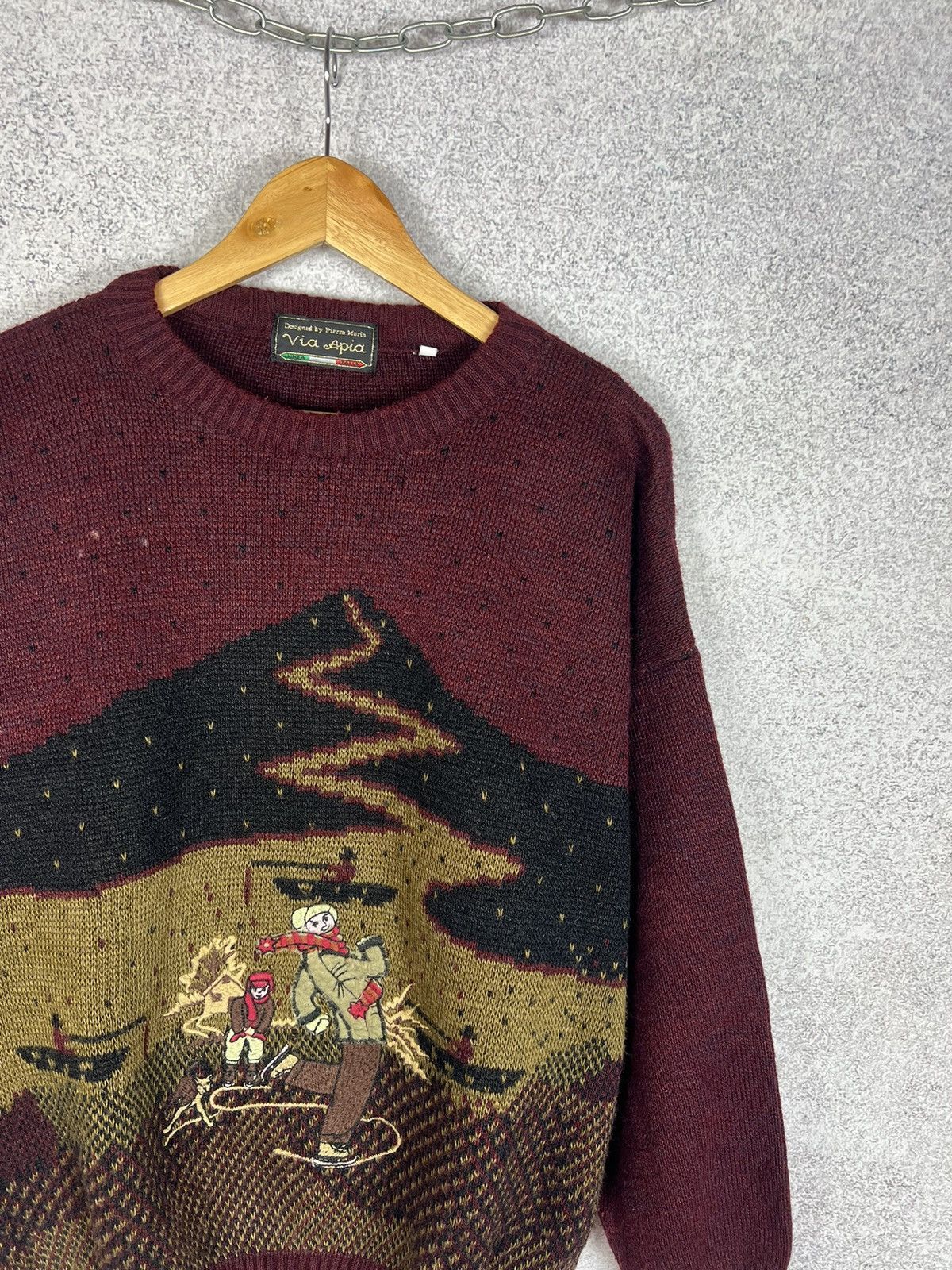 Vintage Vintage 90s Graphic Motive Art Sweater Embroidered Logo Size US XL / EU 56 / 4 - 2 Thumbnail