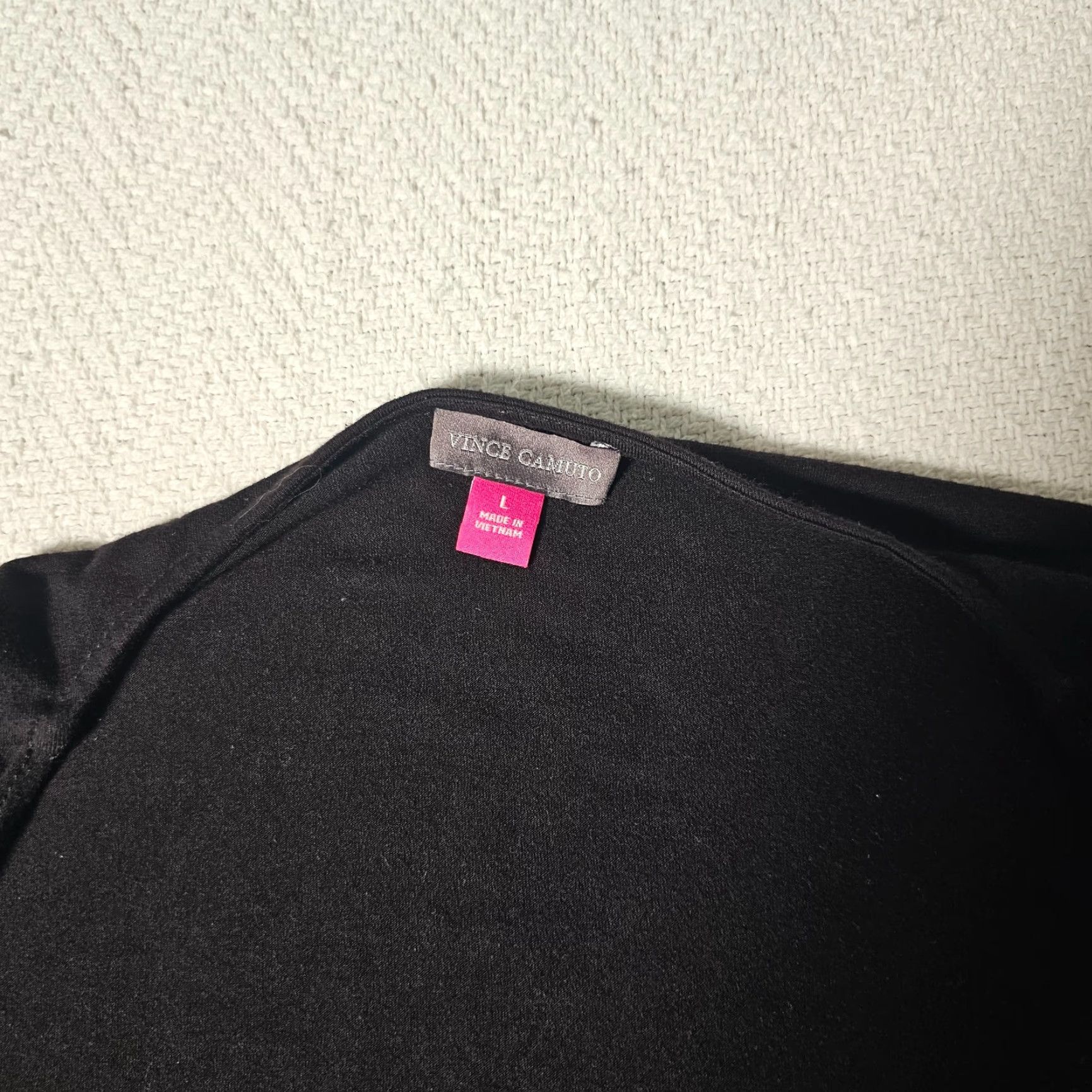 Vince Camuto VINCENT CAMUTO Black Cardigan Sweater Women’s L Open Front Long Sleeve Rayon Knit Size L / US 10 / IT 46 - 6 Thumbnail