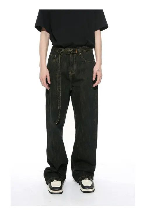 Japanese Brand × Vintage Black Wide Leg Flared Jean Size US 30 / EU 46 - 1 Thumbnail