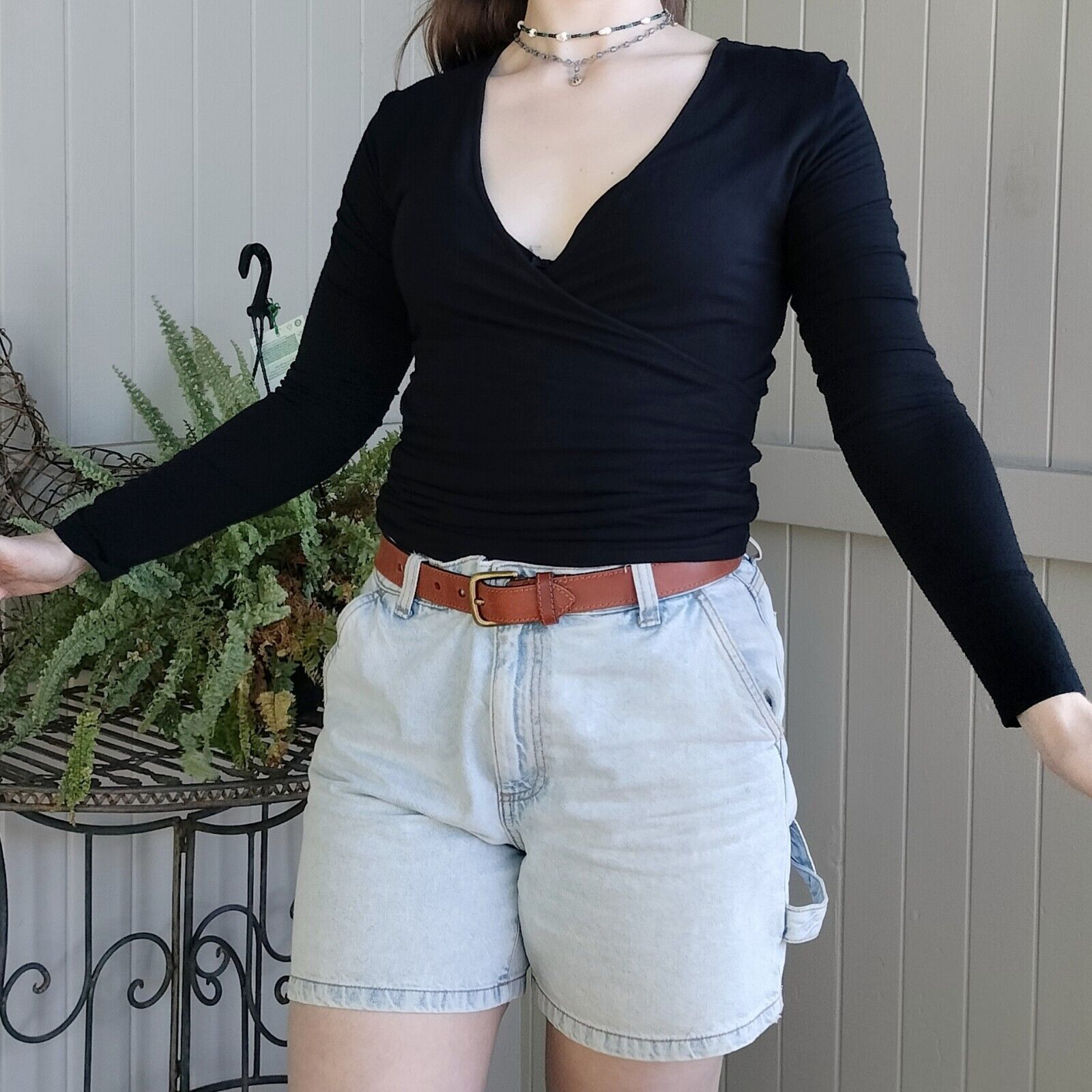 Esprit × Vintage Vintage Y2K 2000s Esprit Blouse Long Sleeve Crossover Size M / US 6-8 / IT 42-44 - 5 Thumbnail
