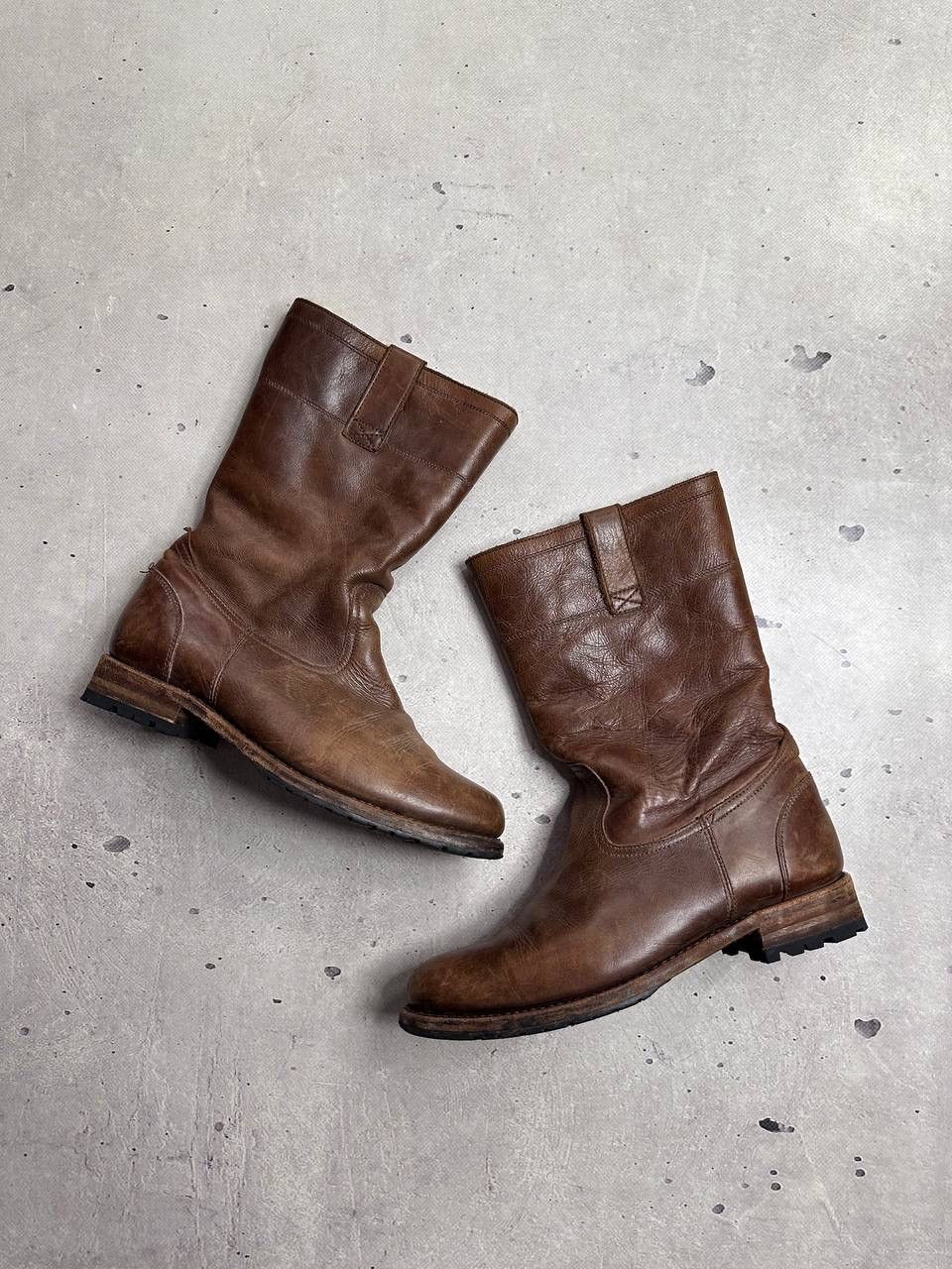 Sendra SENDRA Leather Engineer Boots Shearling Lined Sole Biker Y2K Size US 6.5 / IT 36.5 - 3 Thumbnail