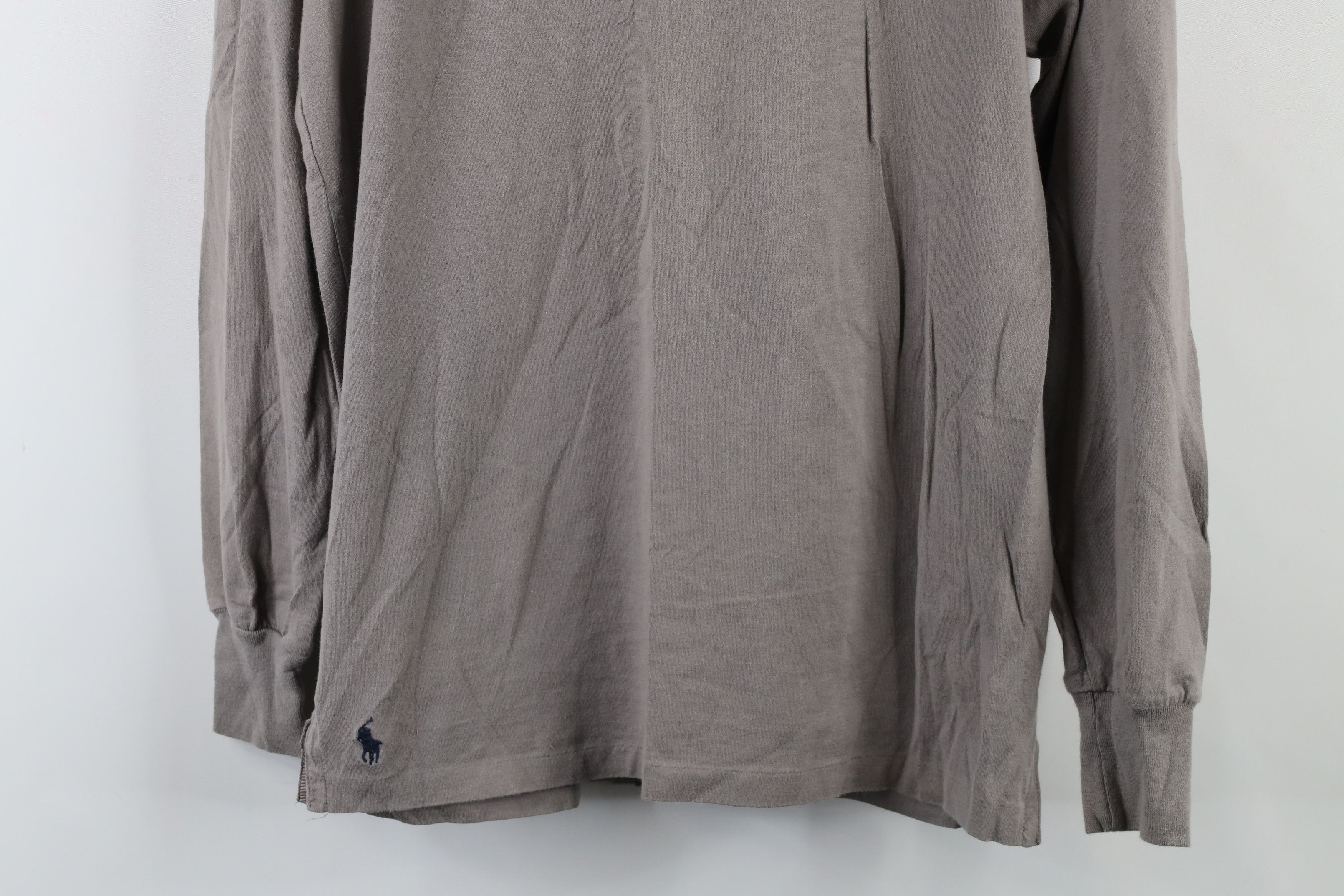 Ralph Lauren × Vintage Vintage 90s Ralph Lauren Long Sleeve Turtleneck T-Shirt Gray Size US M / EU 48-50 / 2 - 3 Thumbnail