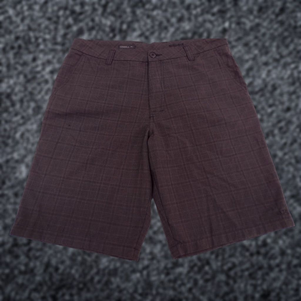O'Neill O'Neill Chino Shorts Mens 34 Black/Grey Plaid 11" Flat Front Relaxed Fit #2670 Size US 34 / EU 50 - 1 Thumbnail