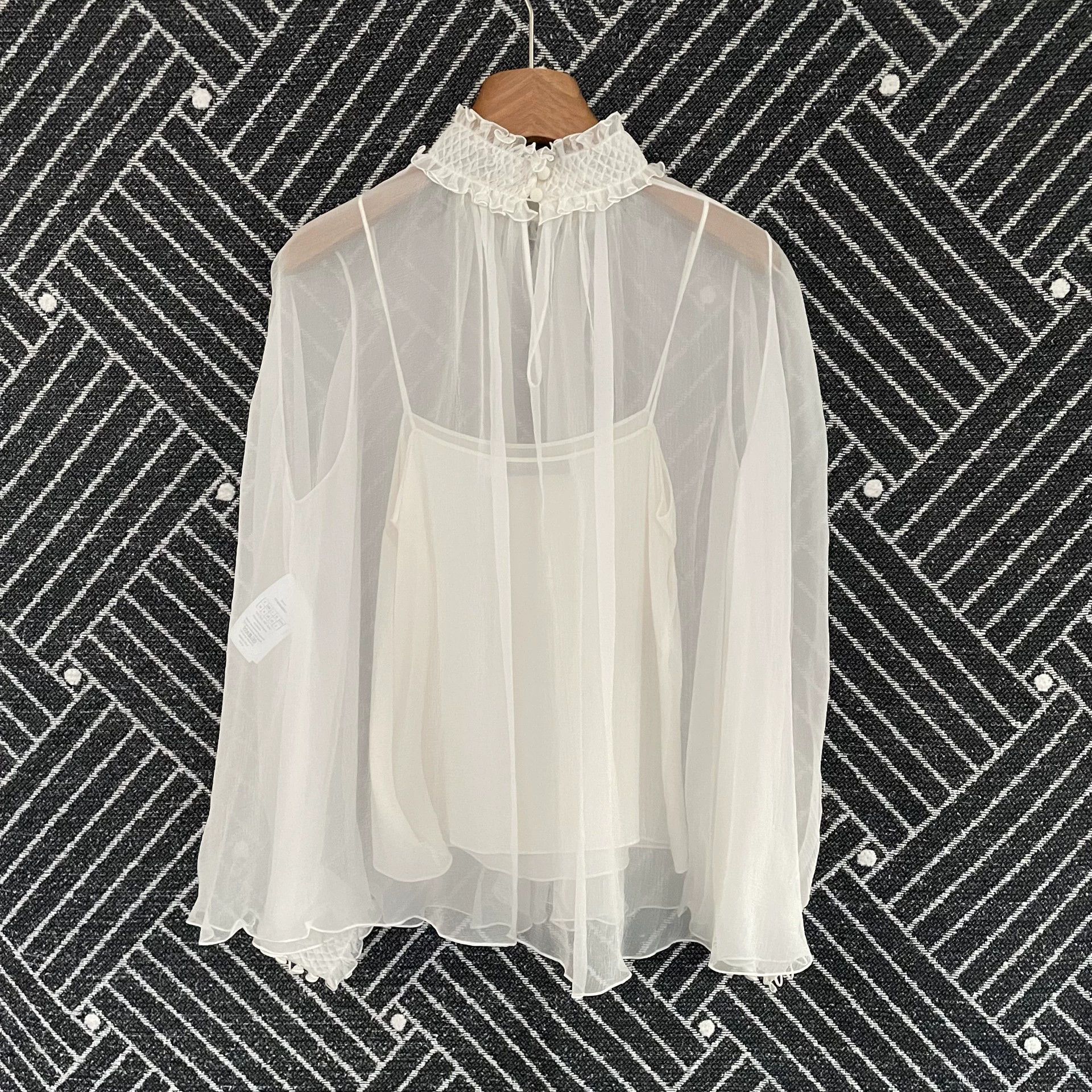 Dior Dior Princess Collar Silk Camisole Women's 34 Cream Size XXS / US 00 / IT 34 - 2 Thumbnail