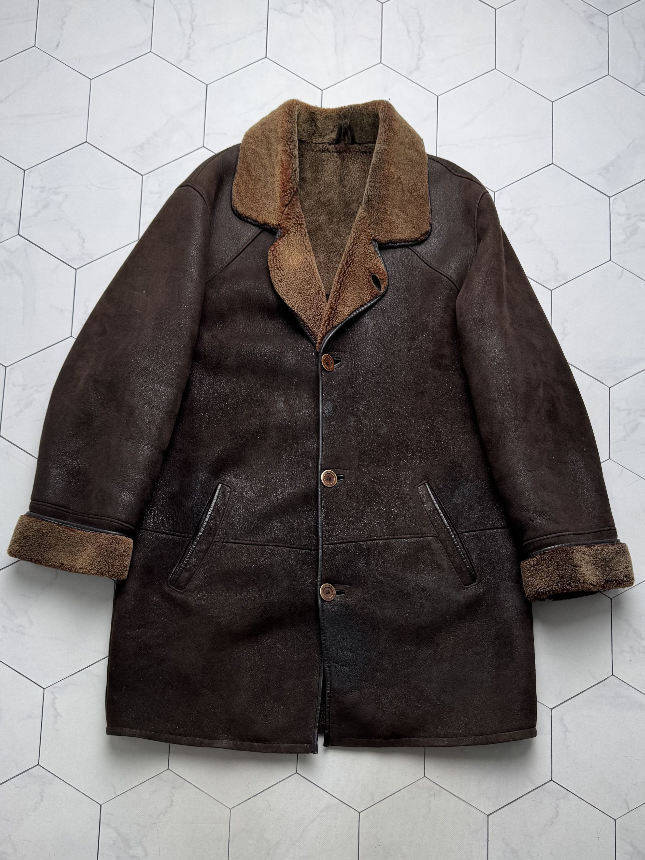 Vintage Vintage Real Sheepskin Coat(B409)E2D15 Size US XXL / EU 58 / 5 - 5 Thumbnail