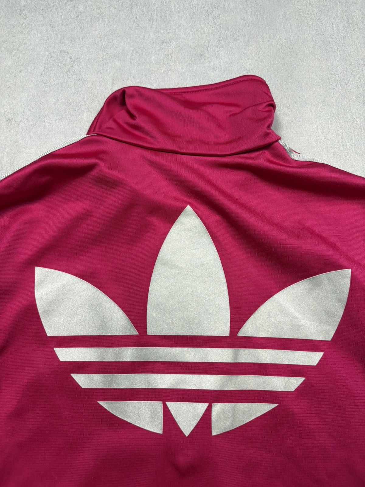 Adidas Vintage 2000s Adidas Trefoil Logo Track Jacket Pink Zip Y2K Size M / US 6-8 / IT 42-44 - 6 Thumbnail