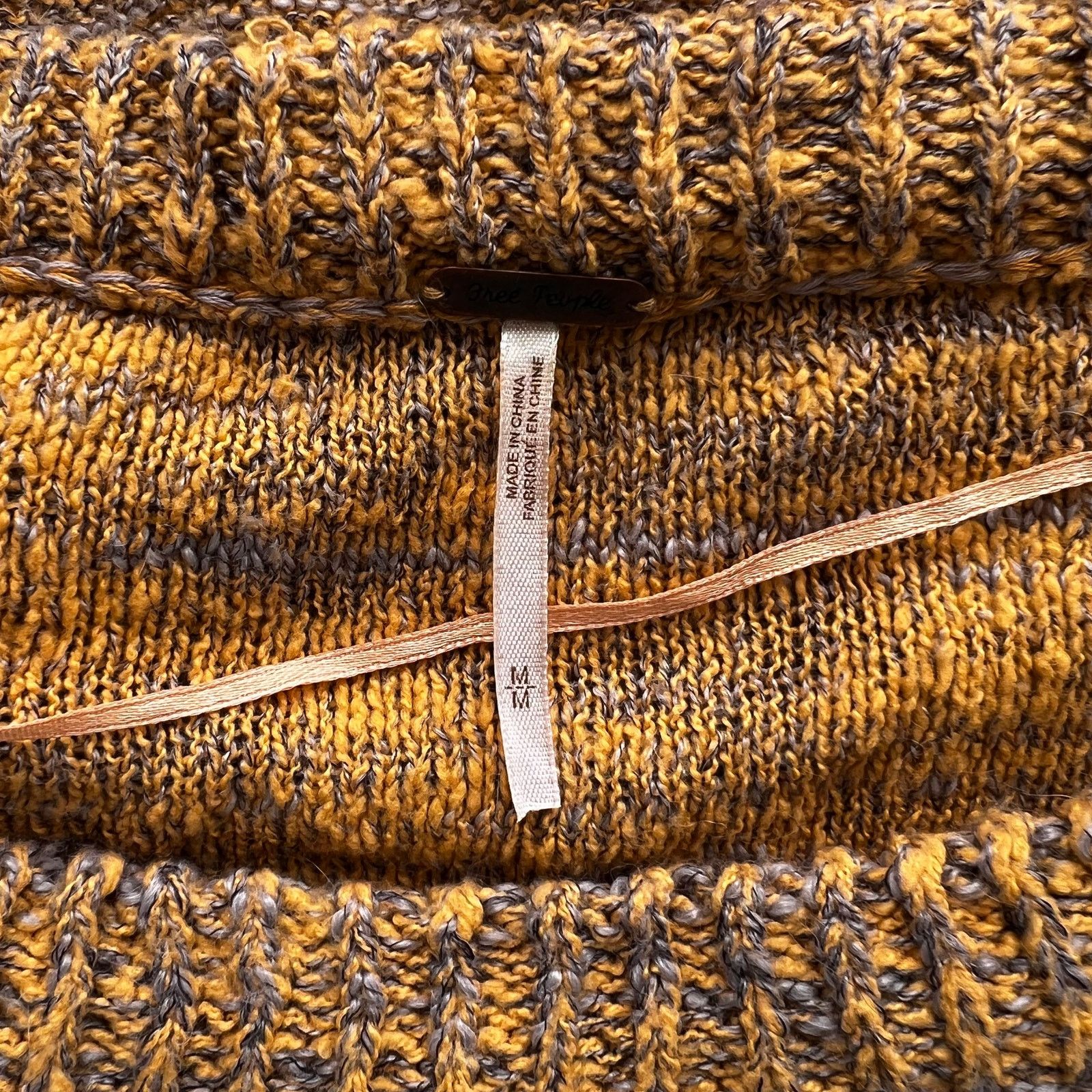 Free People FREE PEOPLE Yellow Gray Alpaca Knit Pullover Sweater, M Size M / US 6-8 / IT 42-44 - 3 Thumbnail