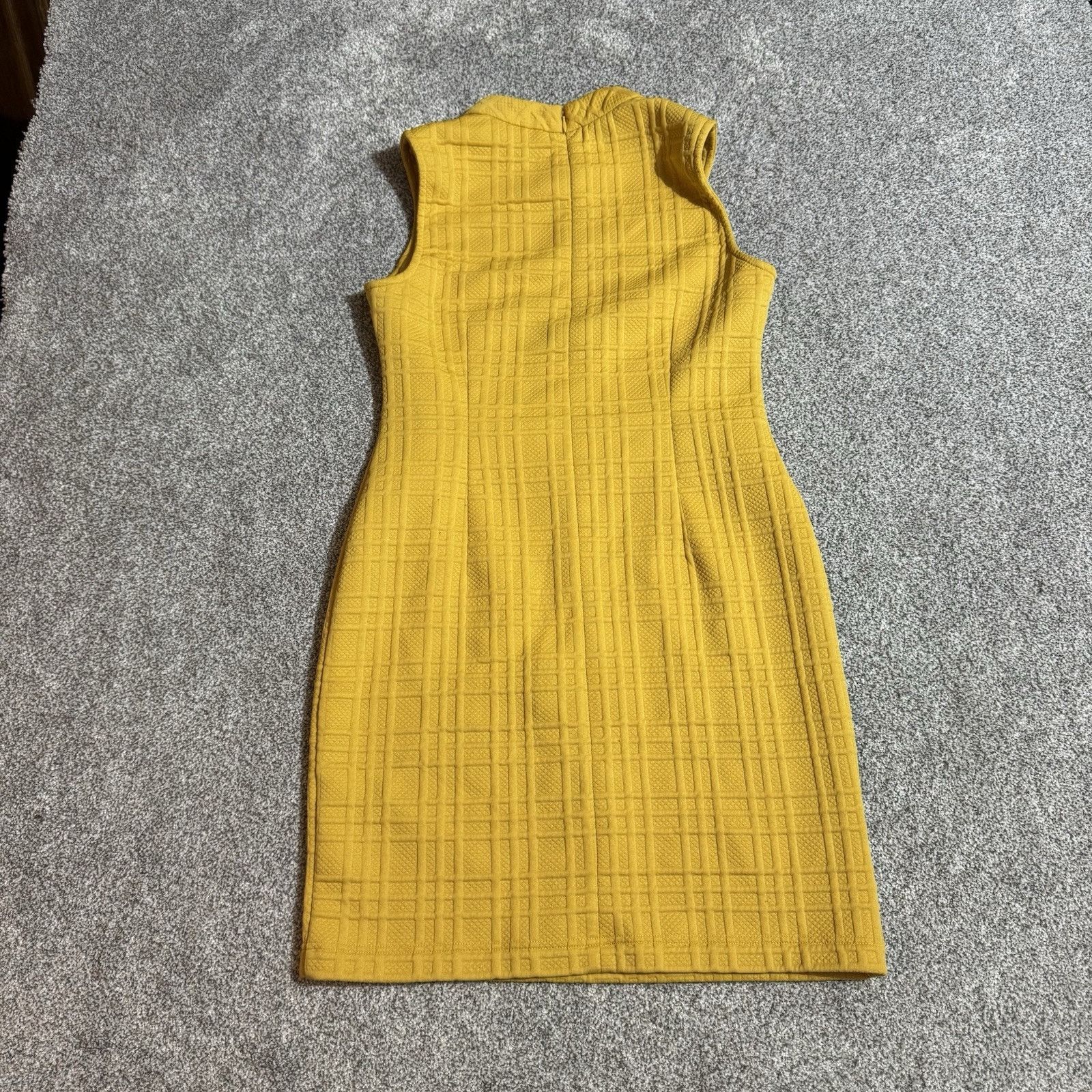 Other Sharagano Sheath Dress 10 Chic Mod Textured 60s Retro Golden Size L / US 10 / IT 46 - 6 Thumbnail