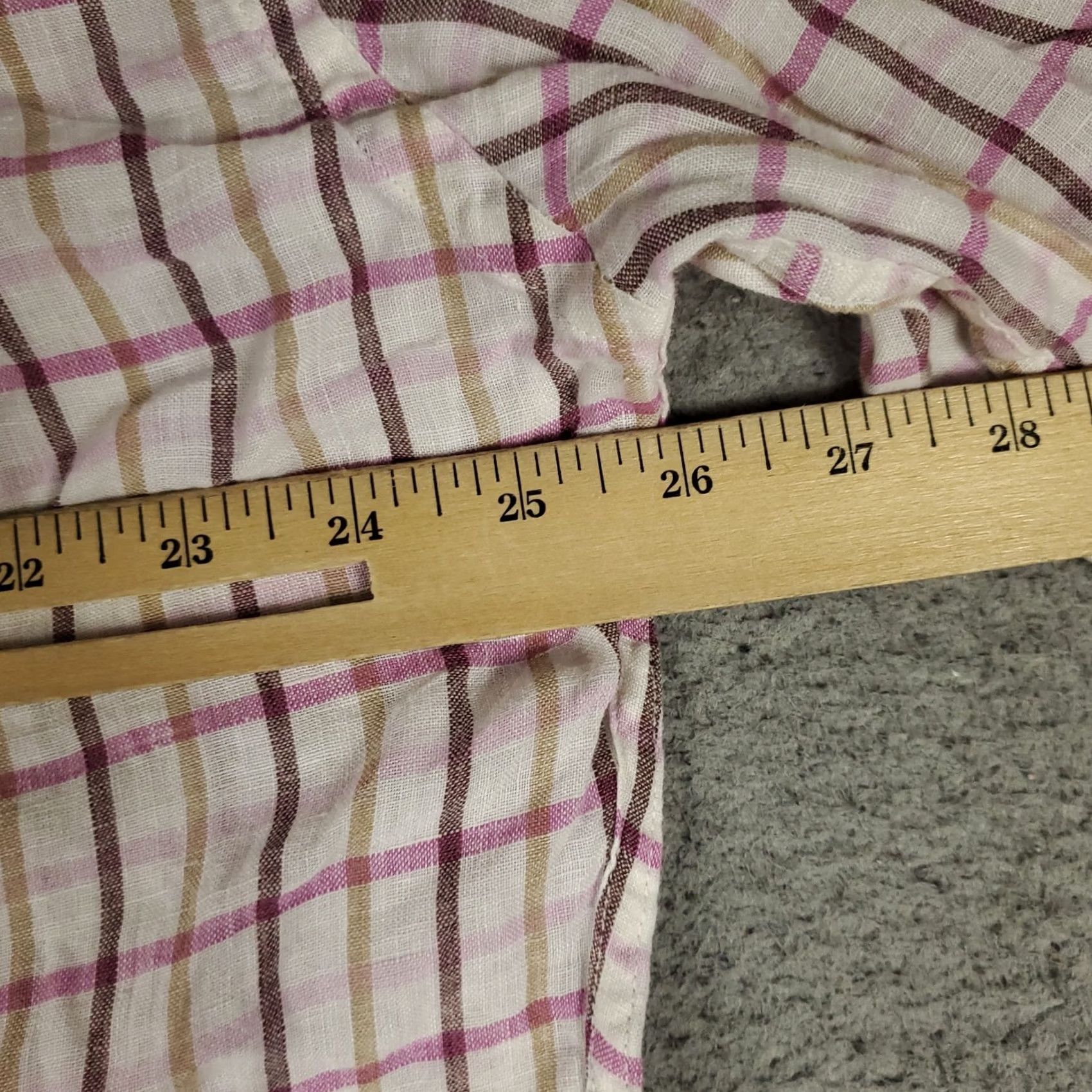 Peter Millar Peter Millar Shirt Mens XL Pink Beige Check Linen Button Up Long Sleeve Clothing White? Size US XL / EU 56 / 4 - 5 Thumbnail