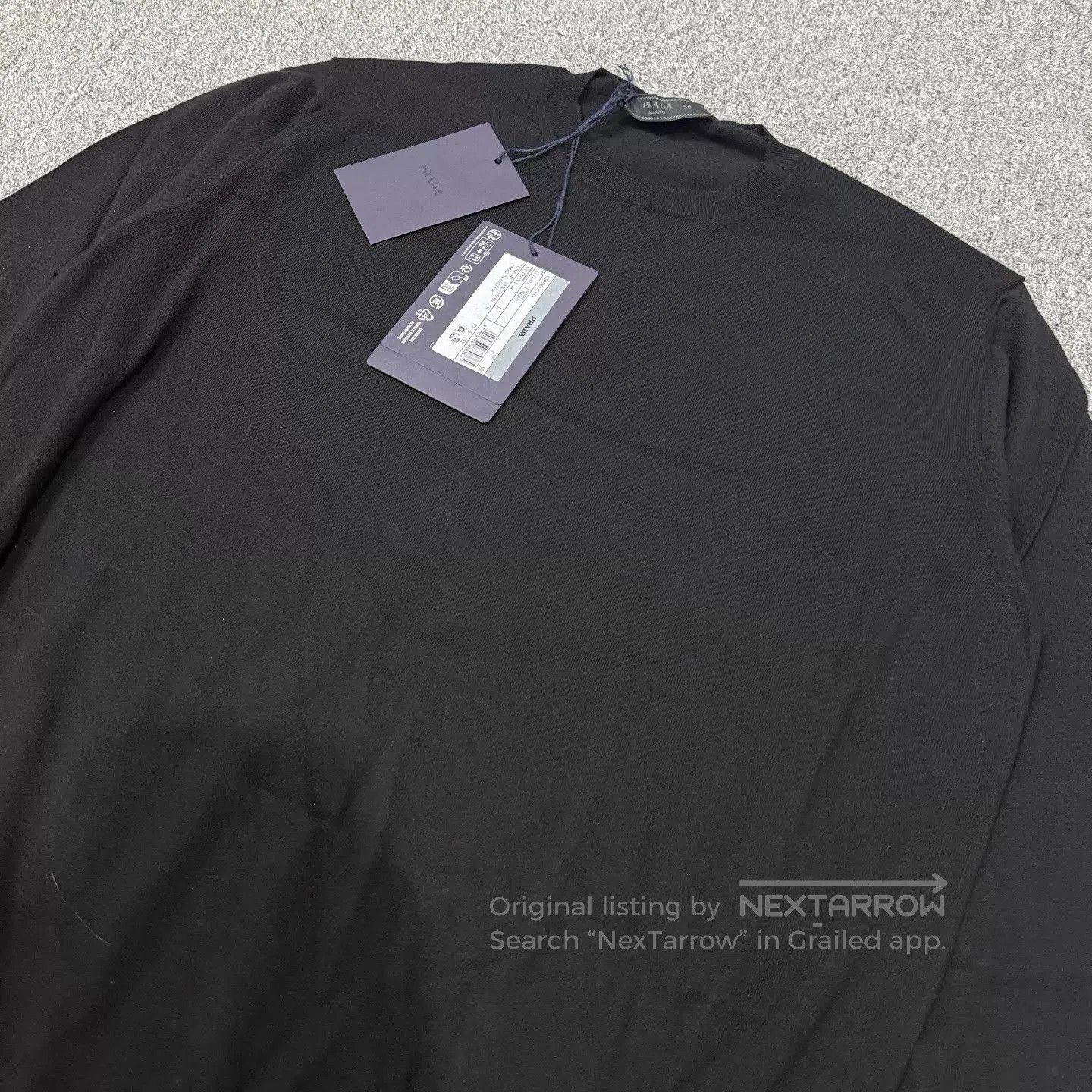 Prada Black Long Sleeve Crewneck Top. Size US M / EU 48-50 / 2 - 4 Thumbnail