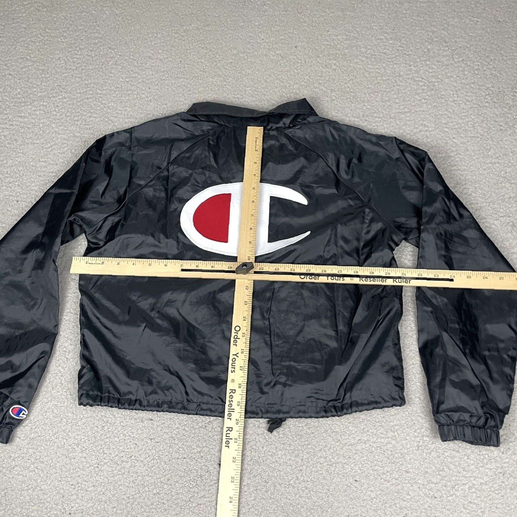 Champion Champion Jacket Women's M Black Crop Windbreaker Polyester Logo Zip Casual Outdoors Mens? Wait. Size M / US 6-8 / IT 42-44 - 6 Thumbnail