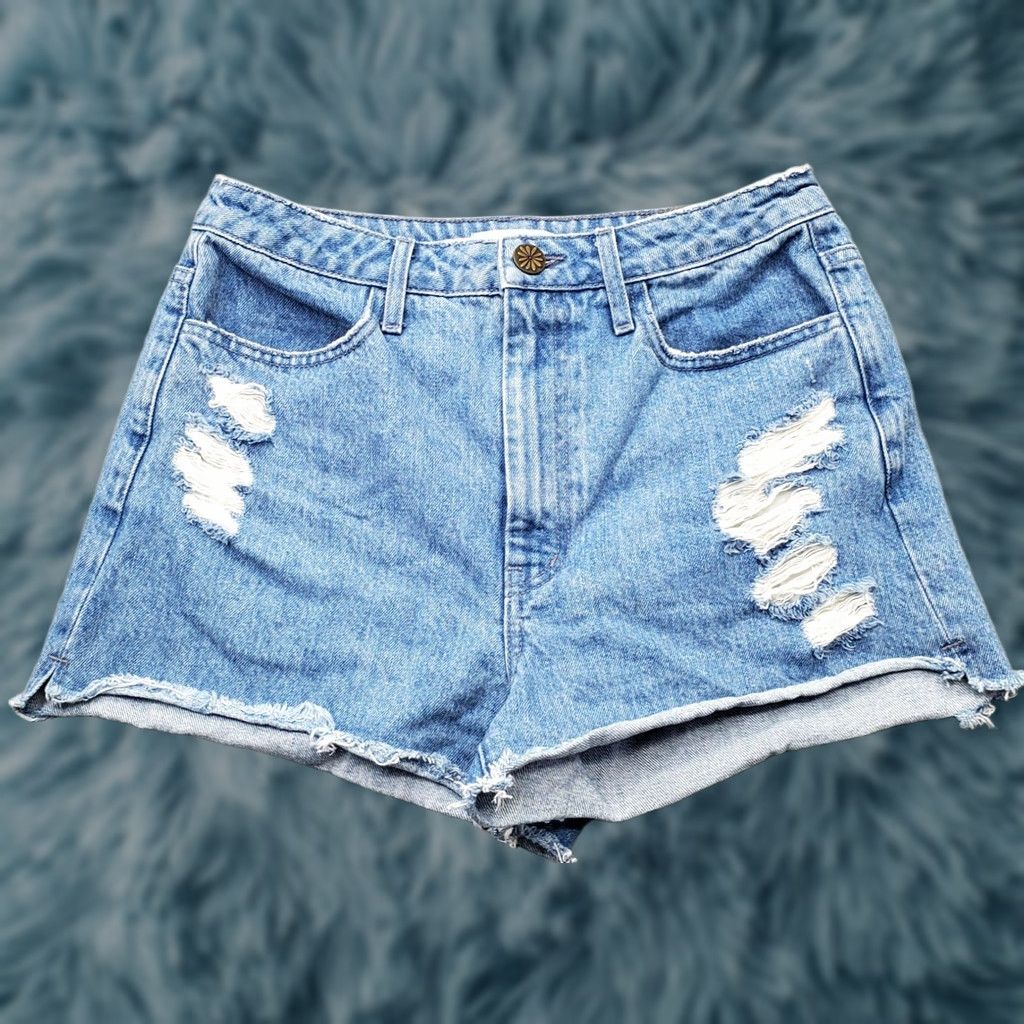 Denime Mumu Blue Jean Shorts Womens Size 27 Blue Denim Streetwear Y2K Distressed Distressed USA Casual Casual Womens Size 27" / US 4 / IT 40 - 1 Thumbnail