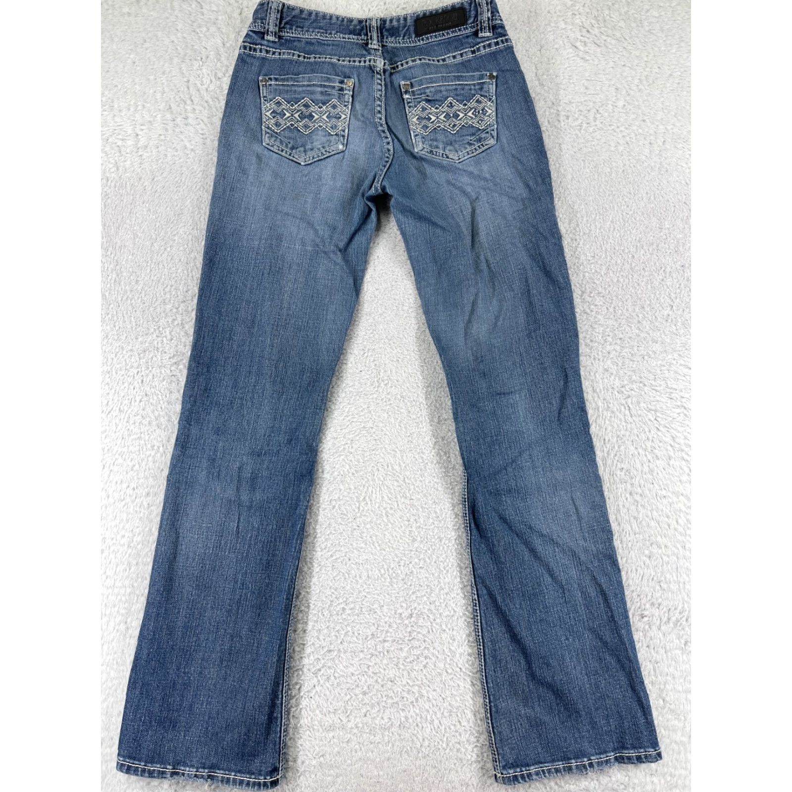 Denime Rock And Roll Cowgirl Jeans Womens Bootcut Rock And Roll Cowgirl Jeans Blue Denim Embroidered 27 inches Straight Low Rise 32 Inseam Size 27" / US 4 / IT 40 - 2 Thumbnail