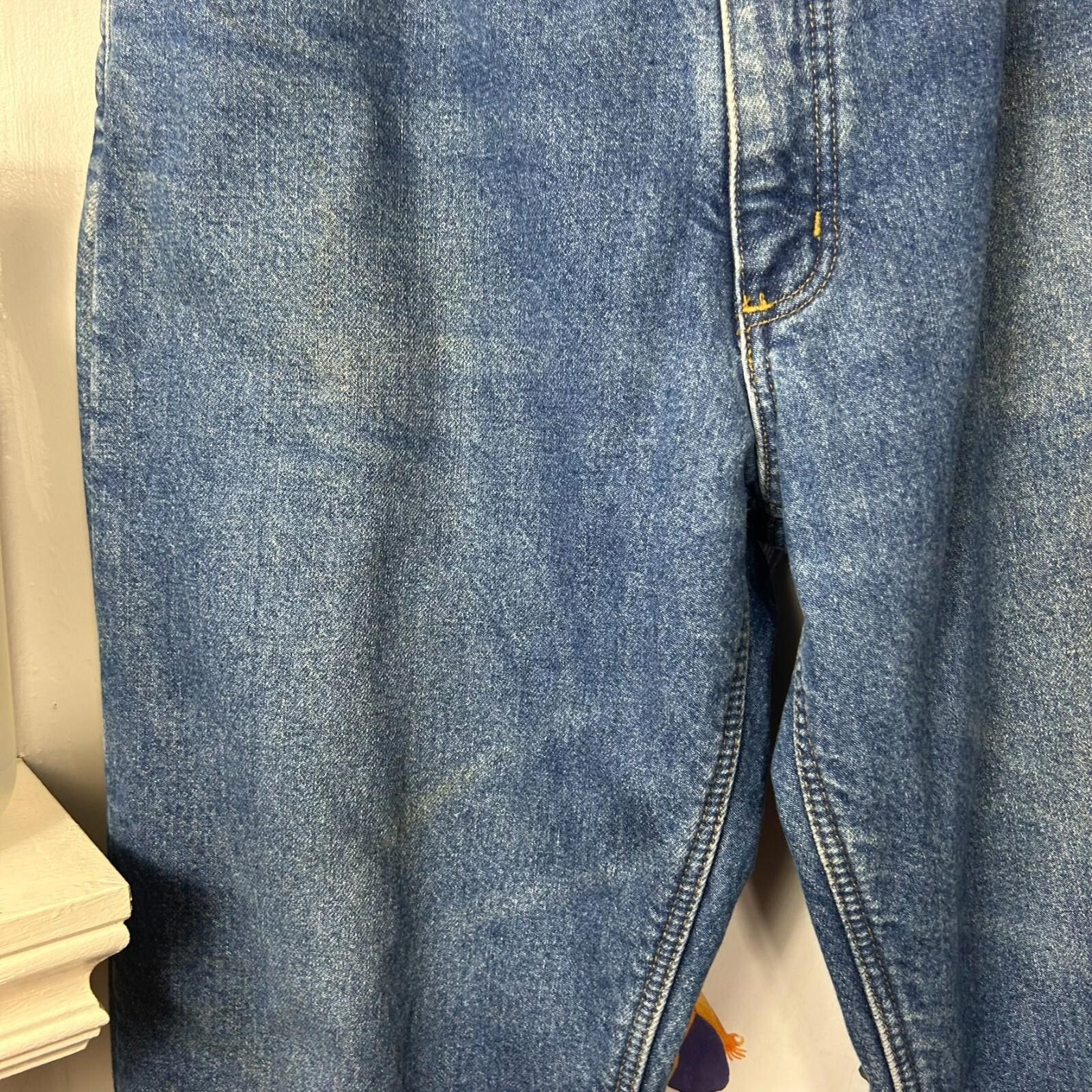Carhartt Vintage 1990s Carhartt Fleece Lined Blue Jeans Size 36x32 Size US 36 / EU 52 - 9 Thumbnail