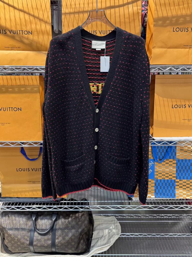 Gucci Gucci Lamb pattern wool knitted cardigan 2503-Nextarrow Size US XXL / EU 58 / 5 - 1 Thumbnail