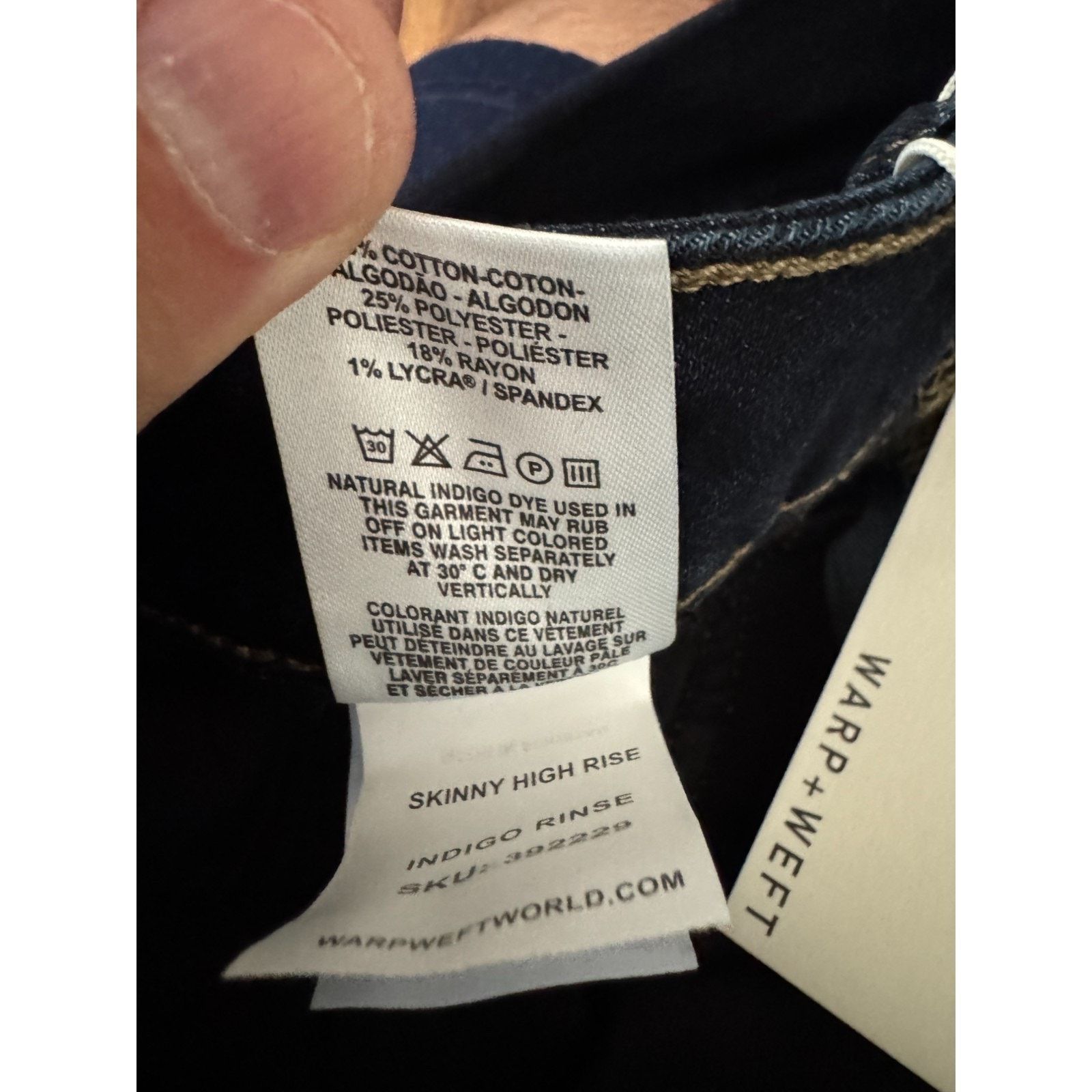 Warpweft Company Warp + Weft 8/29 Skinny High Rise Jeans Indigo Stretch Size 30" / US 8 / IT 44 - 10 Thumbnail