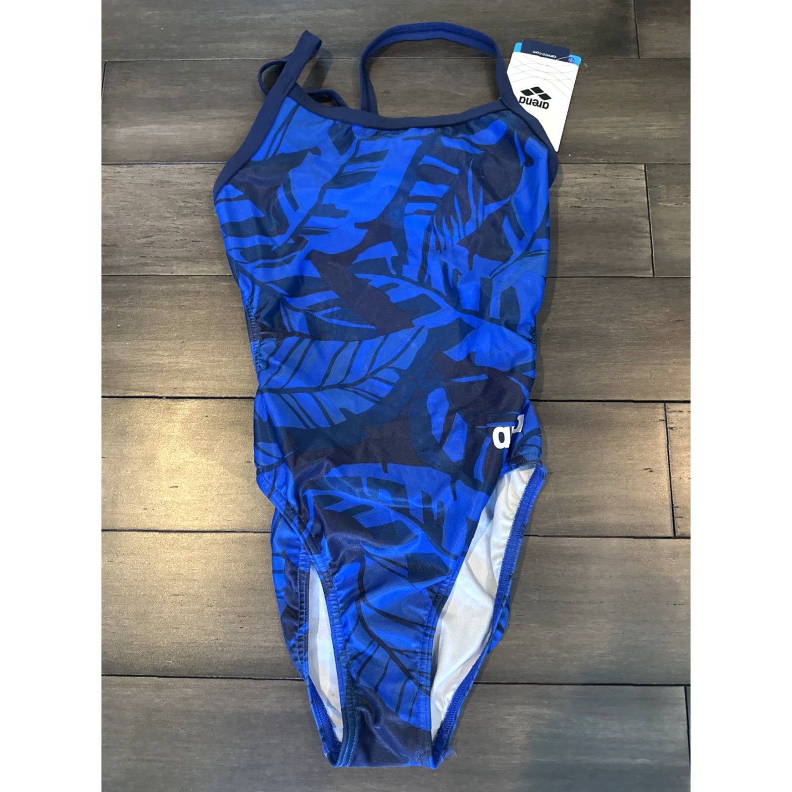 Vintage Arena W Challenge One Piece Navy Blue Back Geometric Swimsuit Women 26 F NEW Size ONE SIZE - 3 Thumbnail