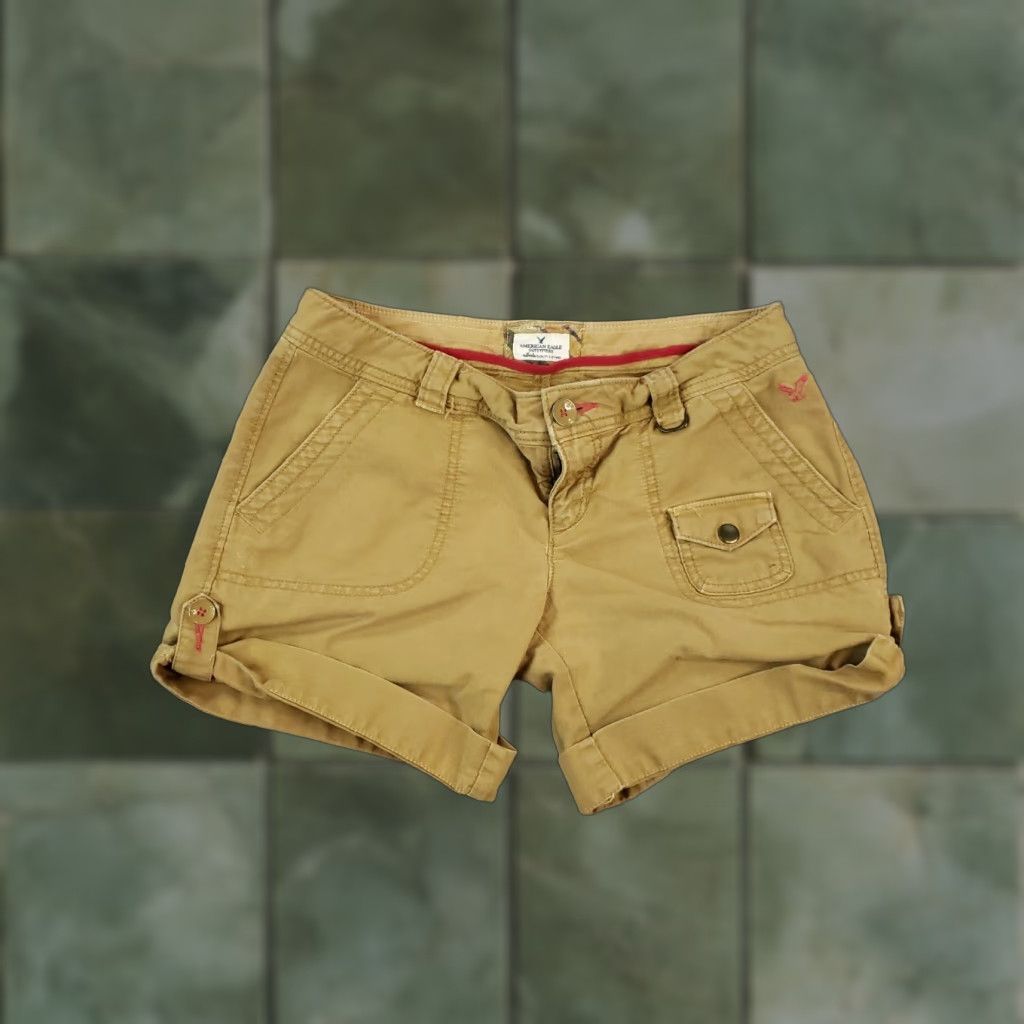 American Eagle Outfitters American Eagle Shorts Womens Size 2 Brown Roll Up Casual Summer Stretch Size 29" - 1 Thumbnail