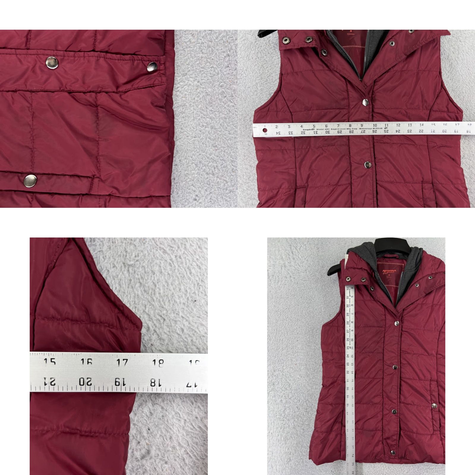Vintage Arizona Jeans Vest Womens M Red Hooded 100% Polyester Lined Pockets Zip Full Zip Casual Travel Workwear Shirt? Size M / US 6-8 / IT 42-44 - 8 Thumbnail