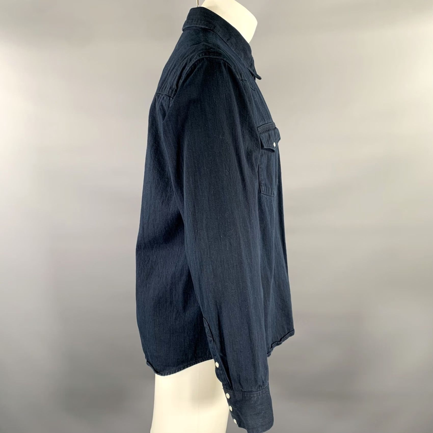 Visvim VISVIM Indigo Cotton Snaps Long Sleeve Shirt M Mens Size US M / EU 48-50 / 2 - 3 Thumbnail