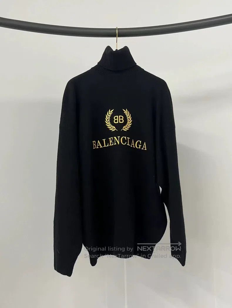 Balenciaga Balenciaga Black embroidered turtleneck sweater Size US XS / EU 42 / 0 - 1 Thumbnail