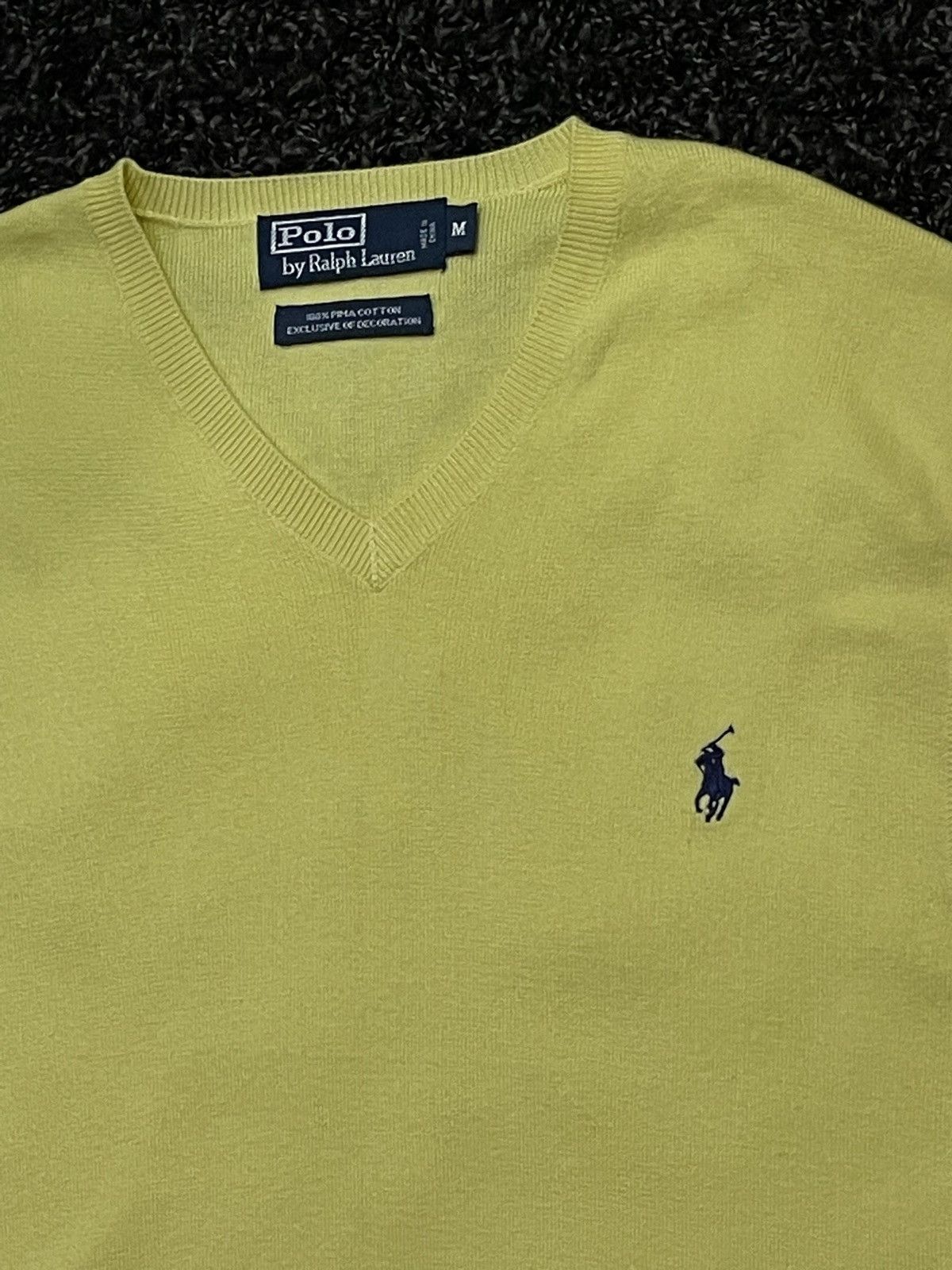 Vintage Vintage Polo Ralph Lauren Yellow Fleece Knit Vest Y2K Size US M / EU 48-50 / 2 - 2 Thumbnail