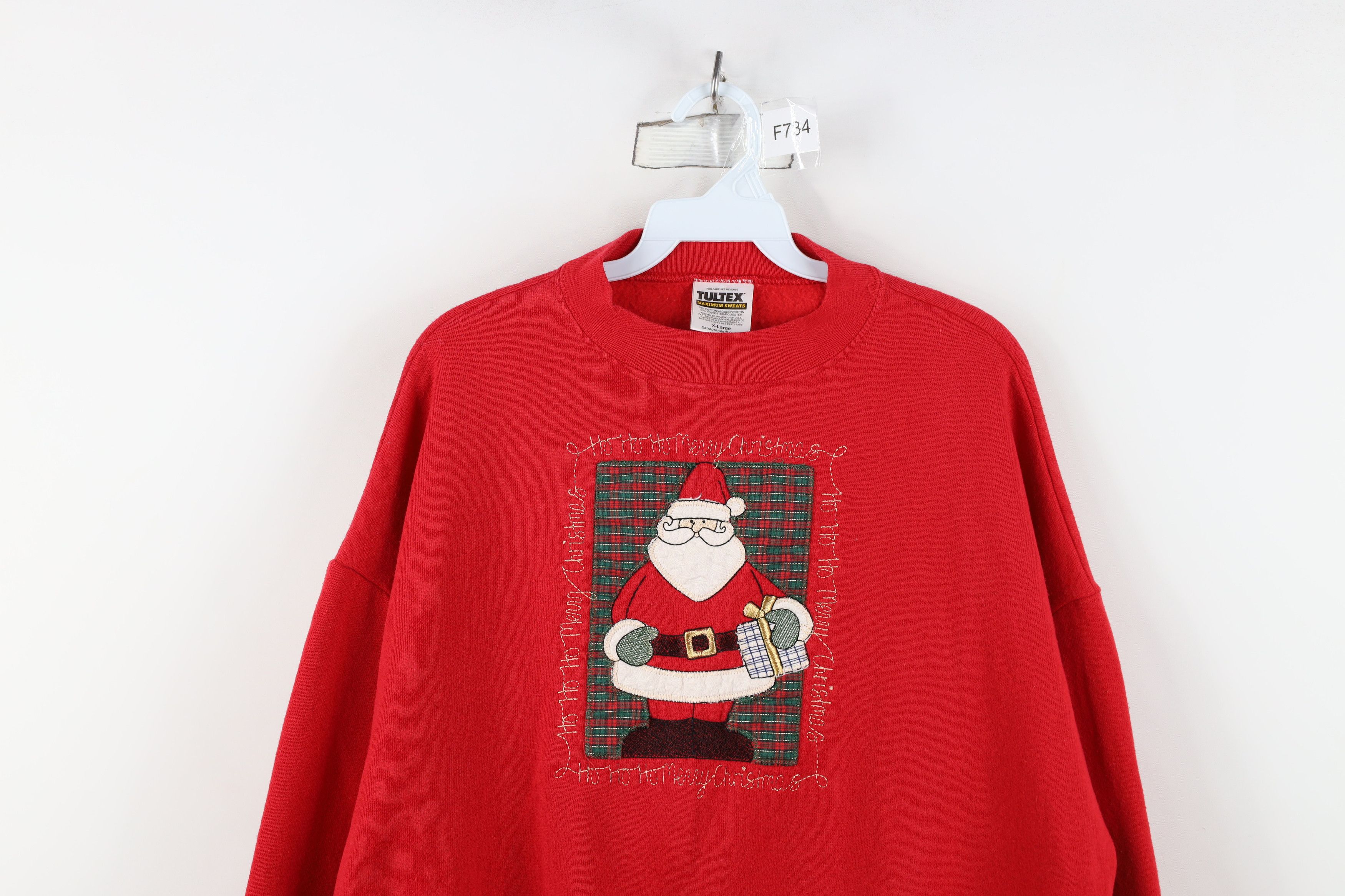 Vintage Vintage 90s Streetwear Santa Claus Christmas Sweatshirt Red Size XL / US 12-14 / IT 48-50 - 2 Thumbnail