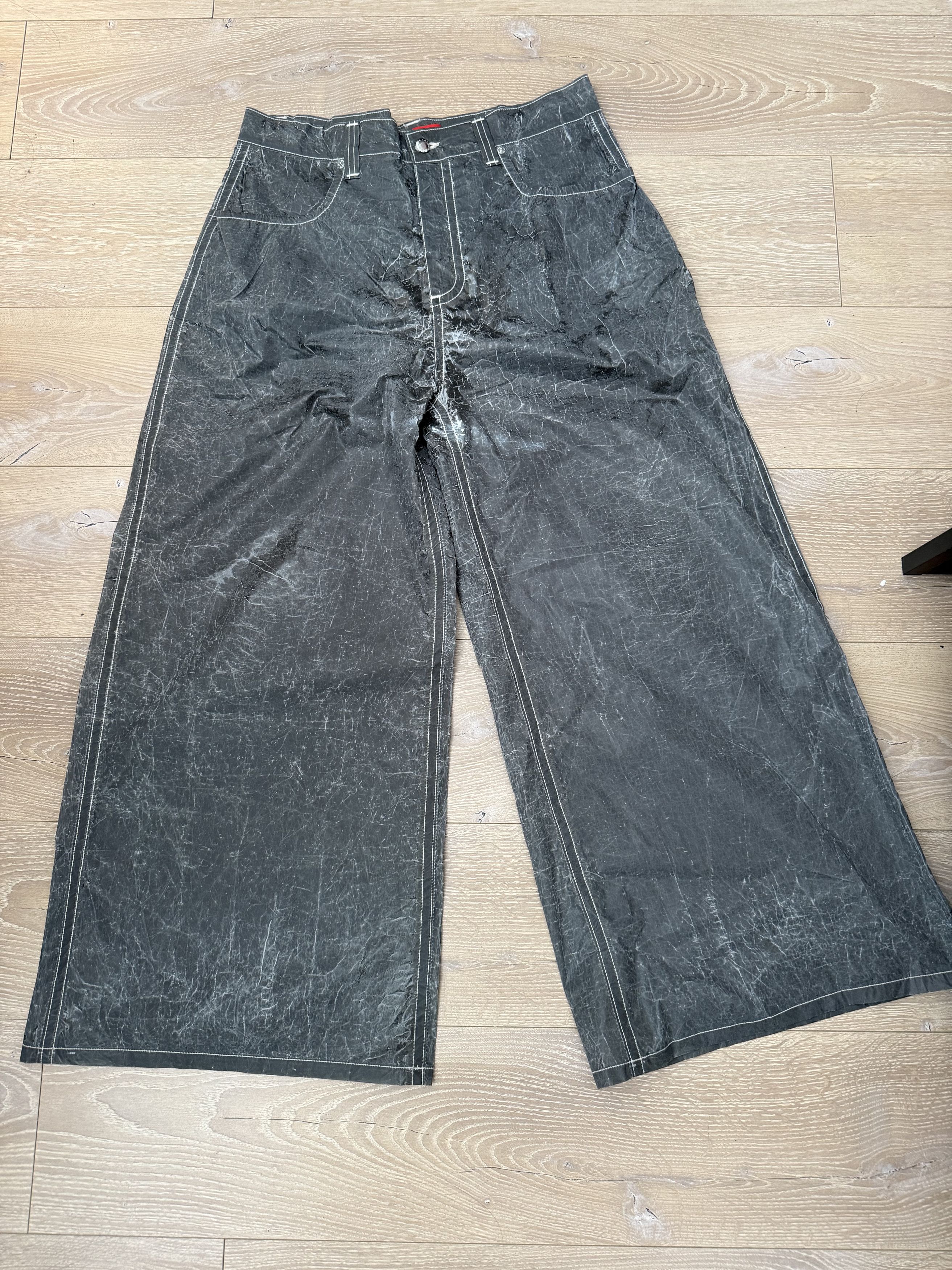 Eckhaus Latta Ultra Wide Baggy Waxed Nylon Jeans Size US 32 / EU 48 - 1 Thumbnail