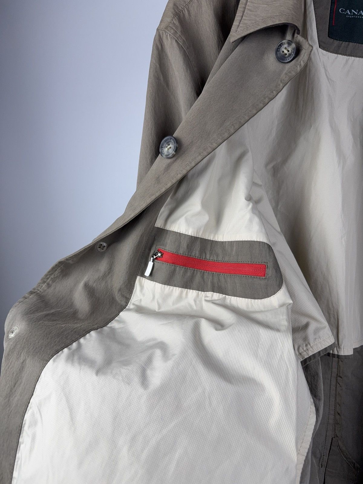 Canali × Designer Vintage 00s Canali Rain & Wind tech Jacket Faded Brown Size US L / EU 52-54 / 3 - 9 Thumbnail