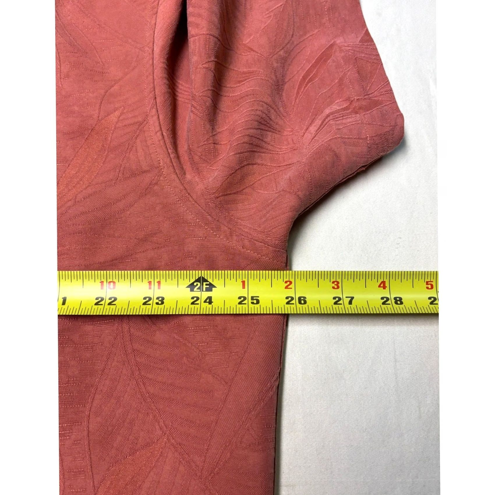 Vintage Woody's Retro Lounge Mens XXL Terracotta Orange Jacquard Leaf Camp Shirt SS Size US XXL / EU 58 / 5 - 7 Thumbnail