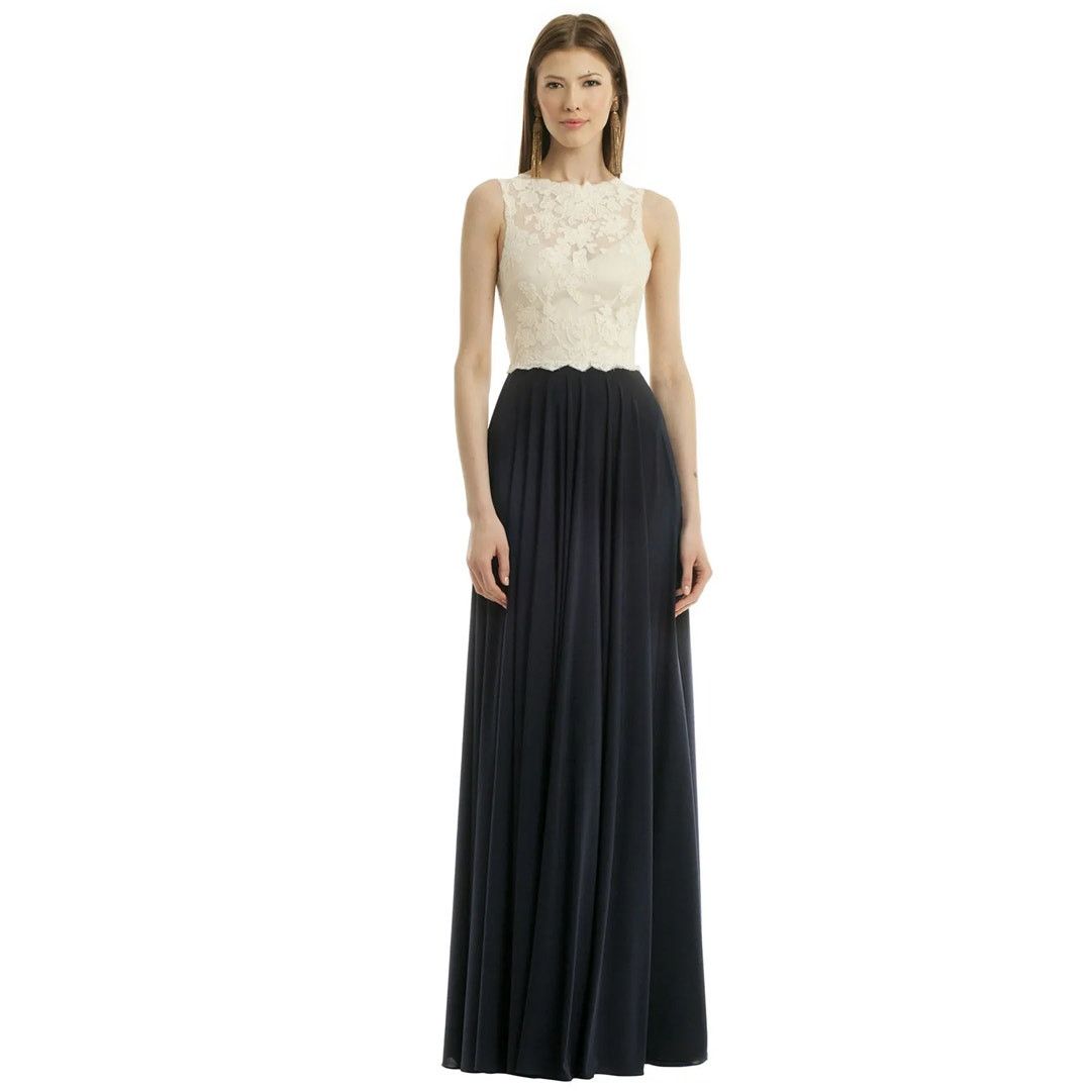 Other Catherine Deane Off-White Lace Top Navy Bottom Trixie Gown Size M / US 6-8 / IT 42-44 - 1 Thumbnail