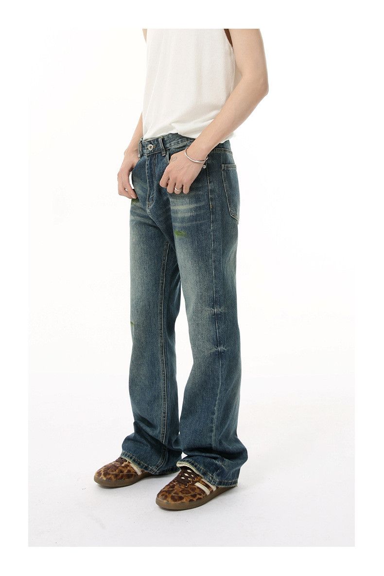 Japanese Brand × Jean American street pleated flared loose casual washed jeans Size US 32 / EU 48 - 5 Thumbnail