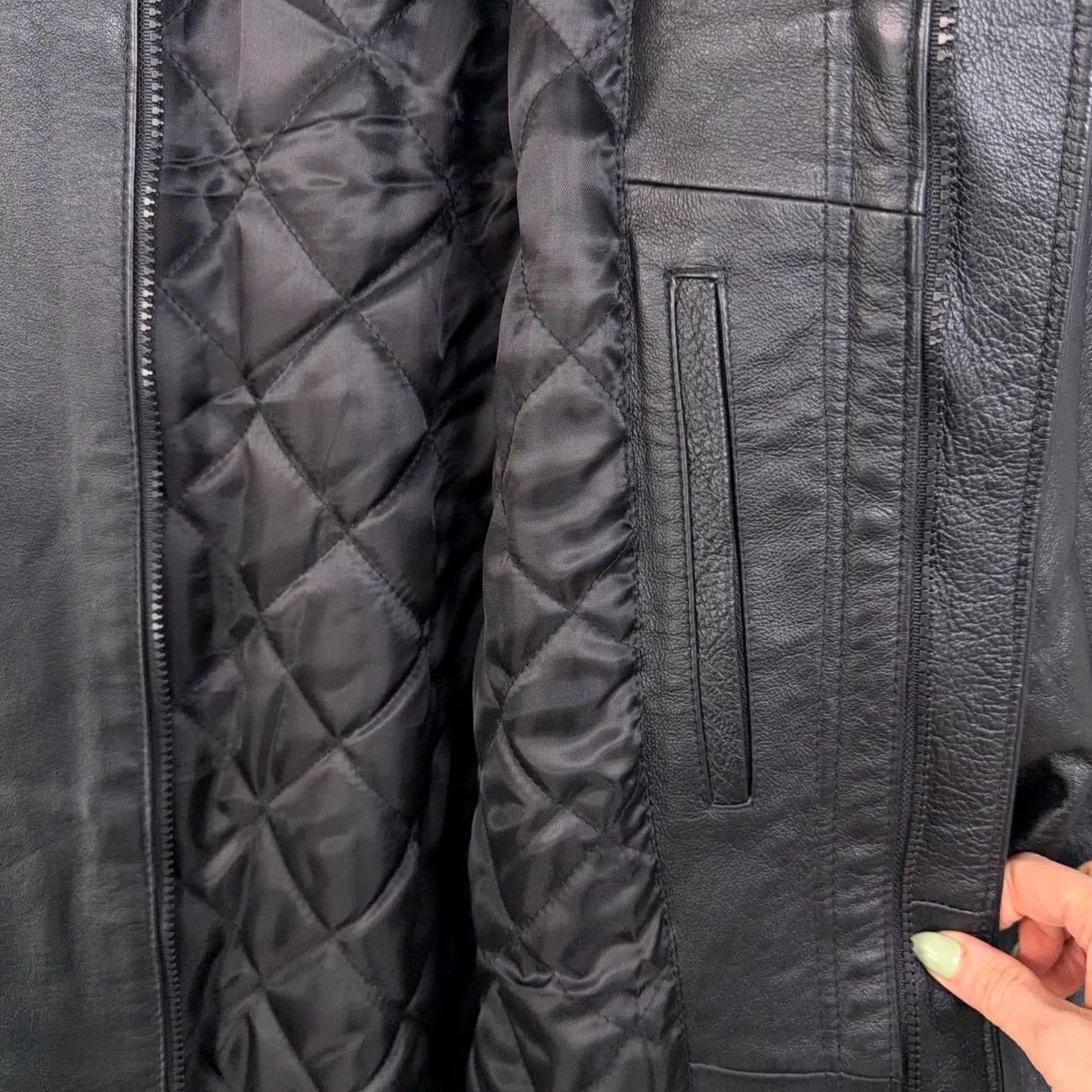 Vintage Preswick & Moore Jacket Mens Large Black Leather Quilted Zip Pockets Insulated Size US L / EU 52-54 / 3 - 5 Thumbnail