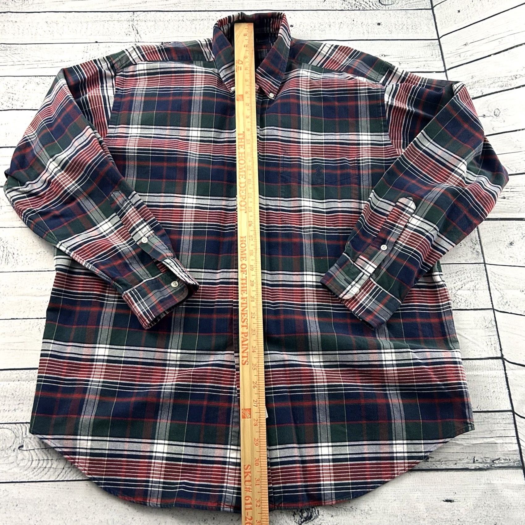 Polo Ralph Lauren VINTAGE Ralph Lauren The Big Shirt Plaid Long Sleeve Button Front Shirt Mens Large Size US L / EU 52-54 / 3 - 3 Thumbnail