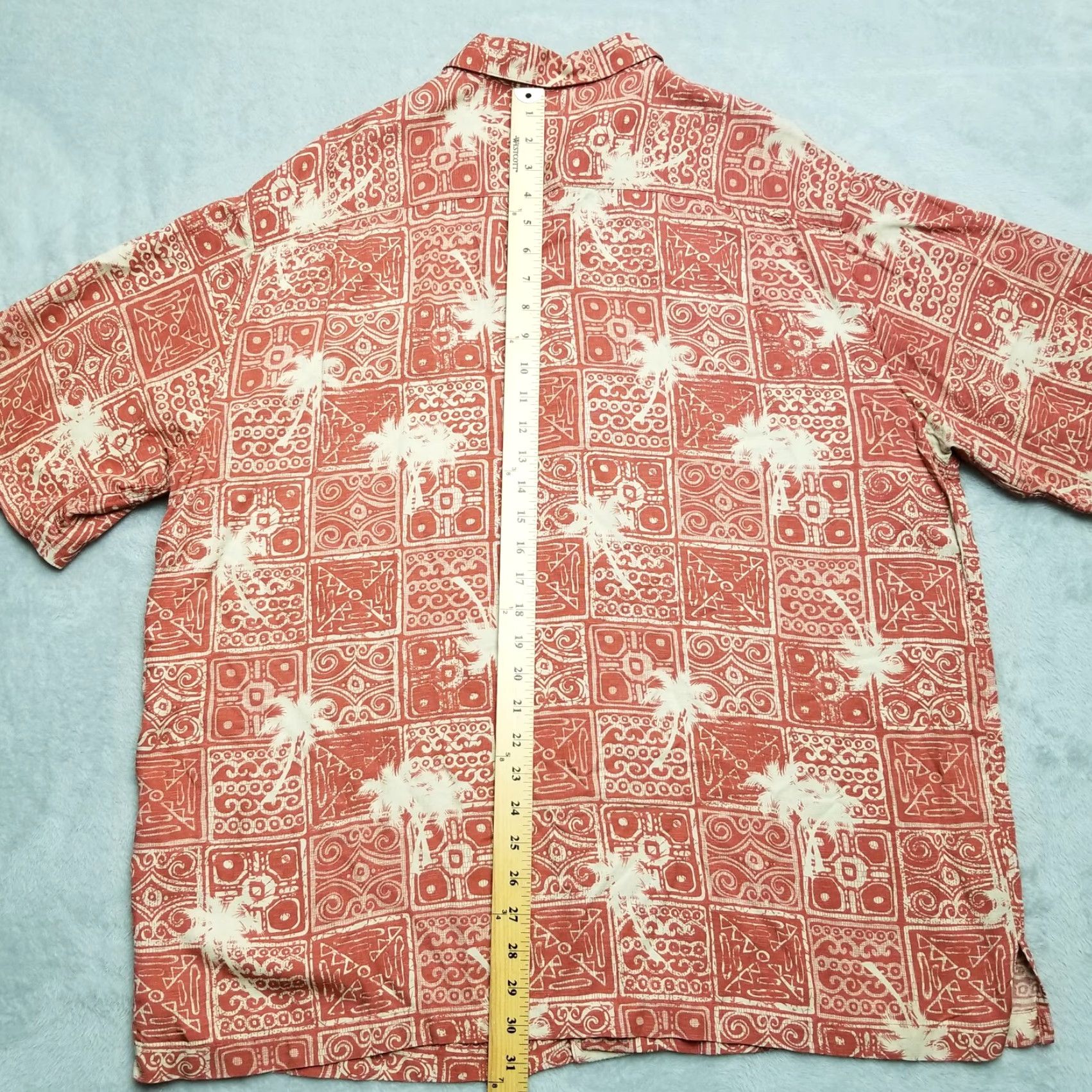 Vintage Caribbean Shirt Mens XL Red Beige Hawaiian 100% Rayon Travel Outdoor Button-Up Short Sleeve Collared Viscose Casual USA Size US XL / EU 56 / 4 - 7 Thumbnail