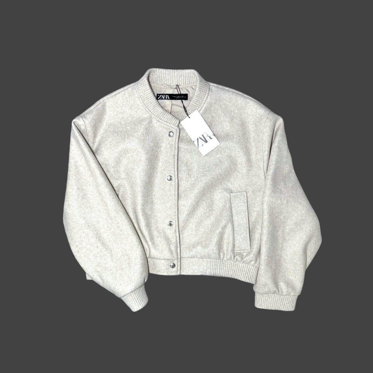 Zara Zara Women’s Soft Cream Beige Short Bomber Jacket sz XL Size XL / US 12-14 / IT 48-50 - 10 Thumbnail