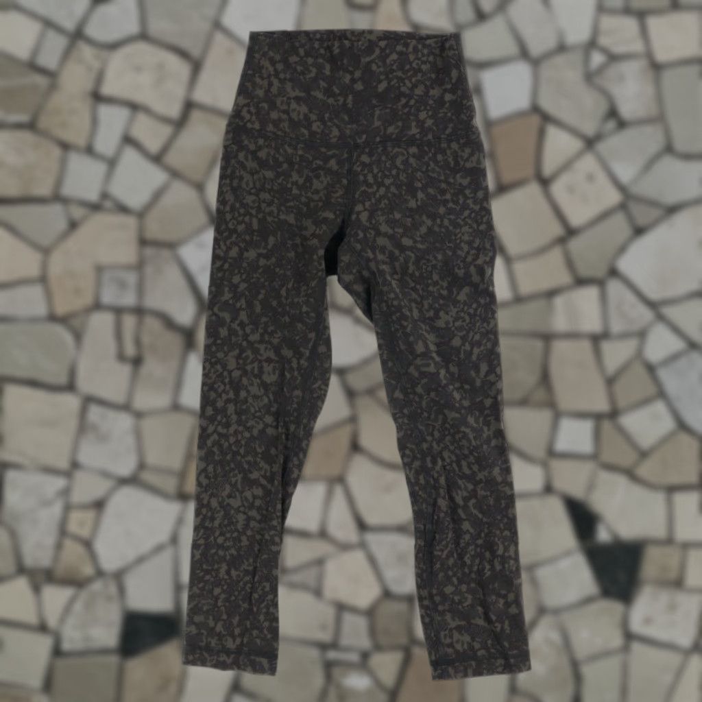 Lululemon Lululemon Align HR Crop 21 Nylon Woven Leggings Patterned Brown Women's 2 Size 26" / US 2 / IT 38 - 1 Thumbnail
