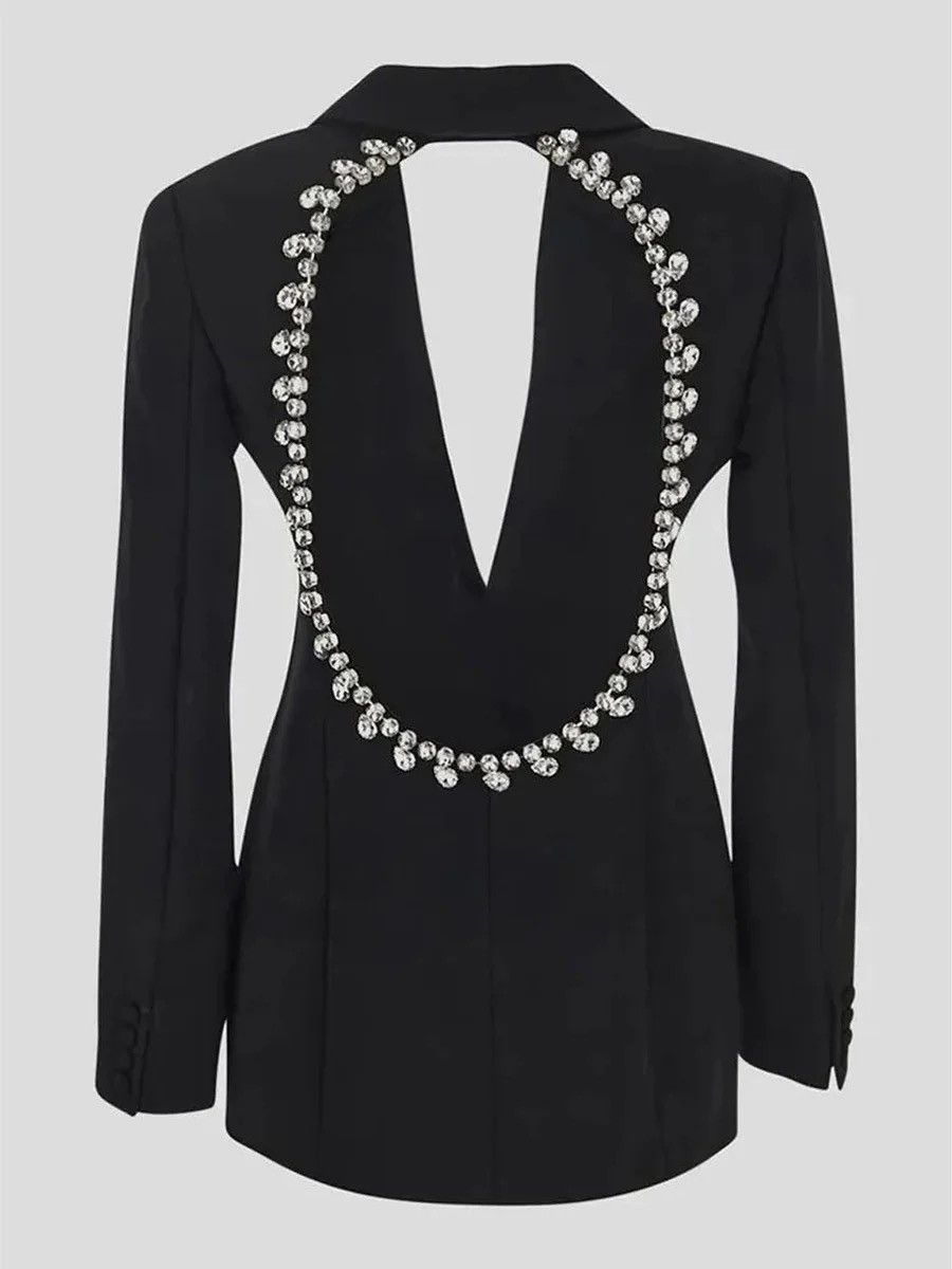 Area NYC Area Embellished Open-Back Blazer Mini Dress Size M / US 6-8 / IT 42-44 - 5 Thumbnail