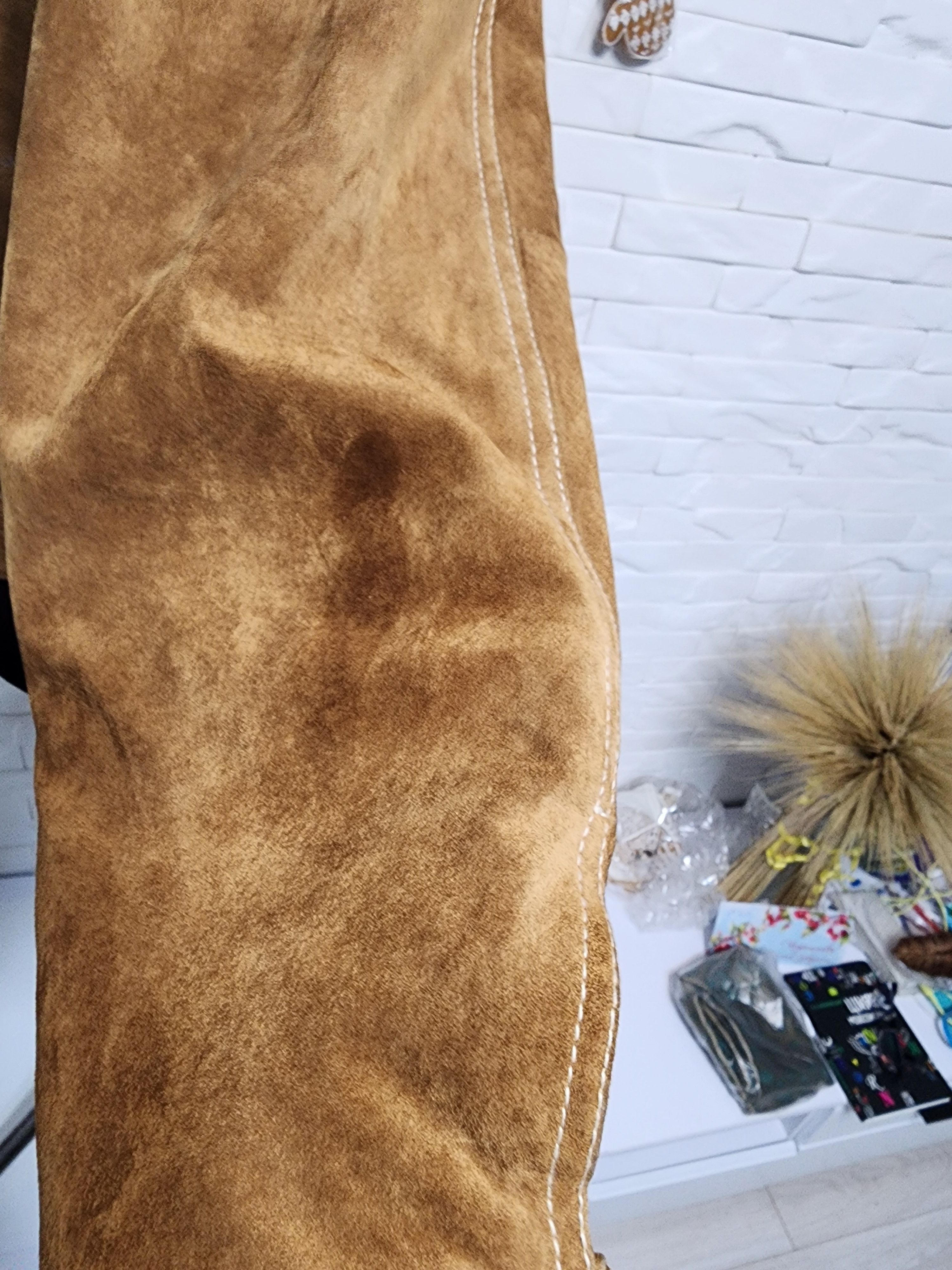 Other Men's Suede Denim Style Jacket: Faux Fur Insulation, Size US L / EU 52-54 / 3 - 5 Thumbnail