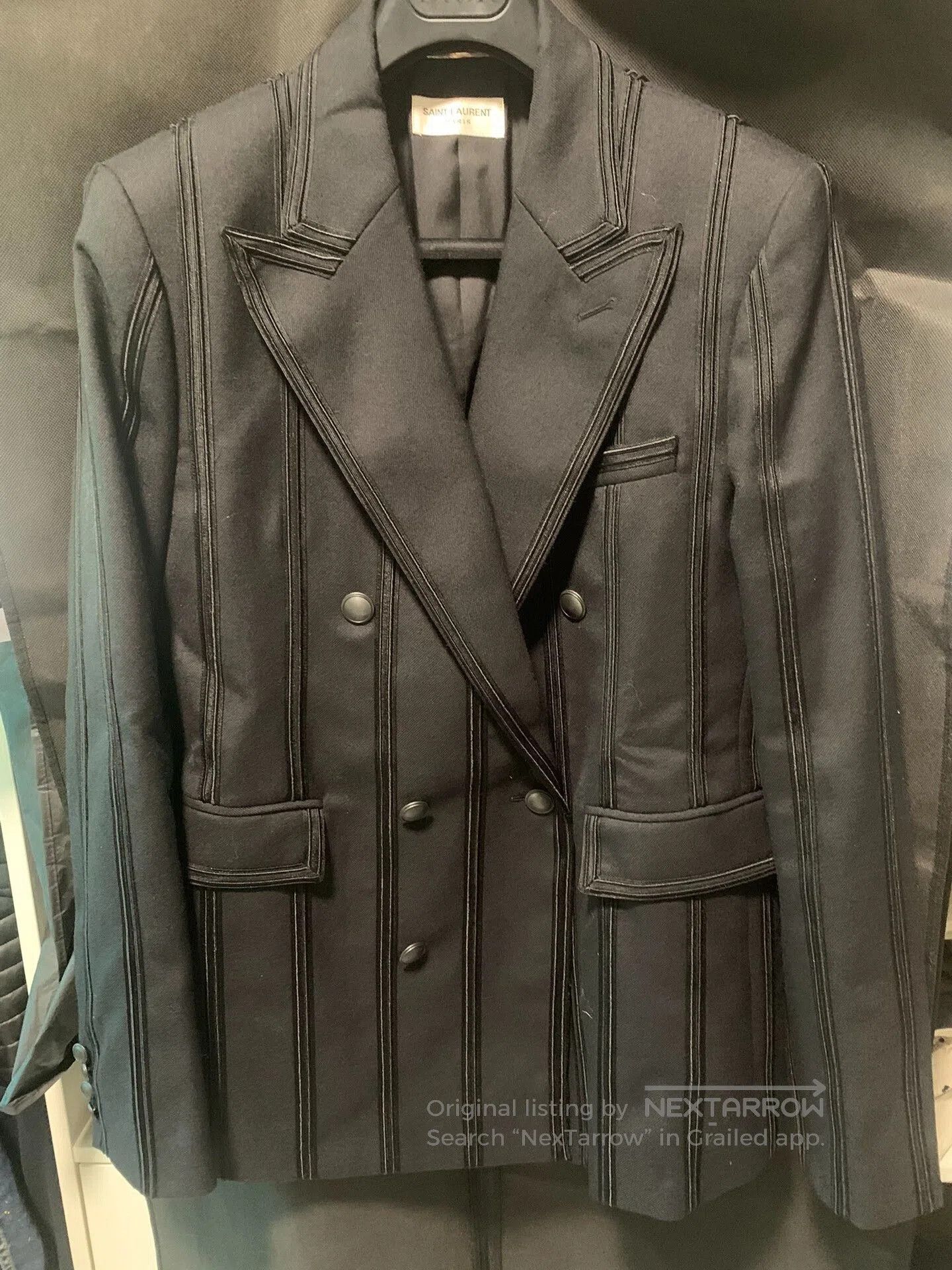 Saint Laurent Paris elegant black tailored double-breasted blazer. Size US L / EU 52-54 / 3 - 1 Thumbnail