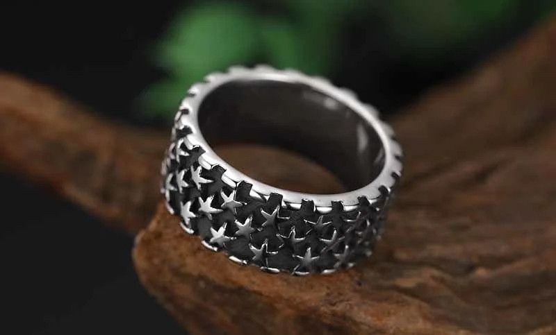 Jewelry Vintage Star Finger Biker Rings Size ONE SIZE - 2 Thumbnail