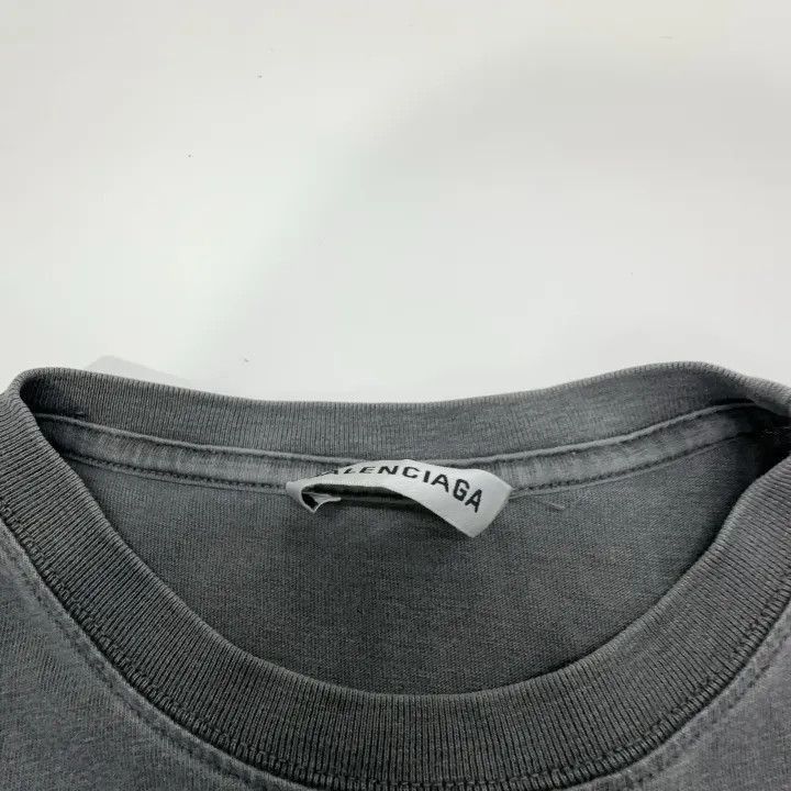 Other Balenciaga Gray Logo Print Short Sleeve T-Shirt 0079-2507 Size XS / US 0-2 / IT 36-38 - 2 Thumbnail