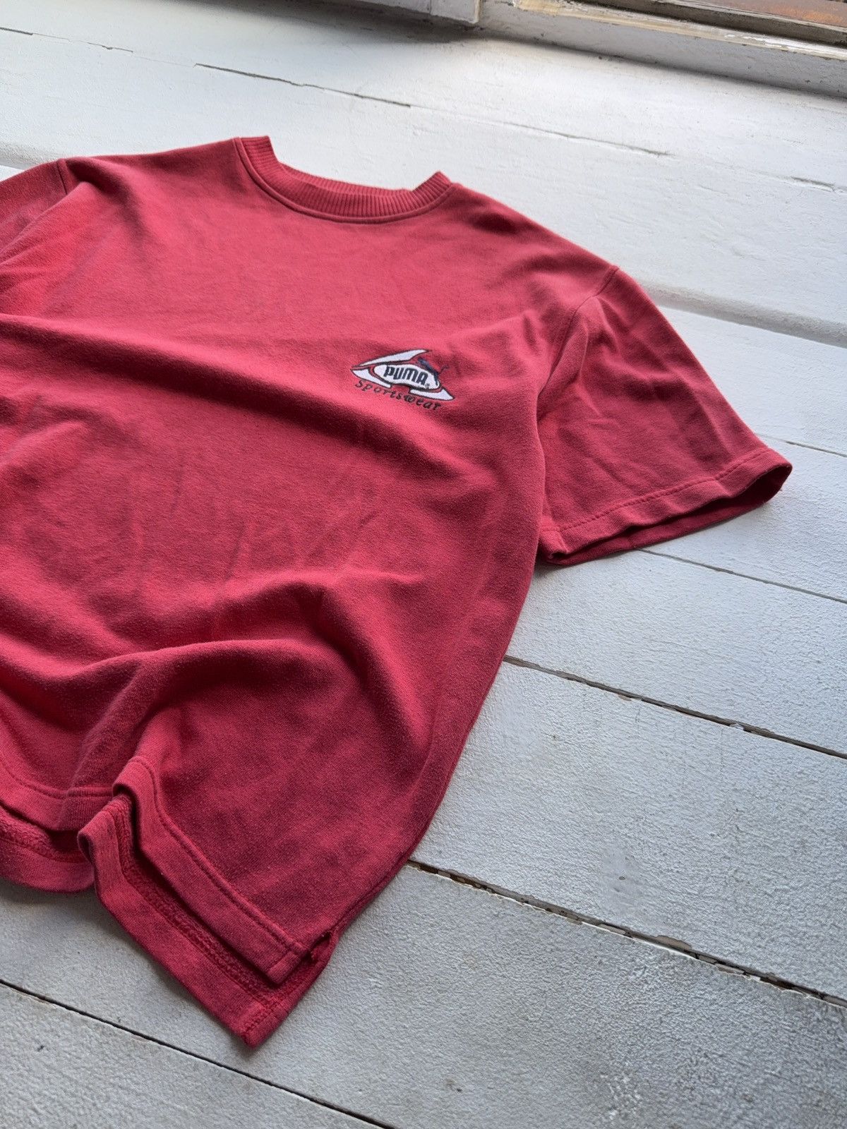 Puma Vintage 90s Faded Red Puma Logo Basic Streetwear Tee Shirt Size US L / EU 52-54 / 3 - 3 Thumbnail