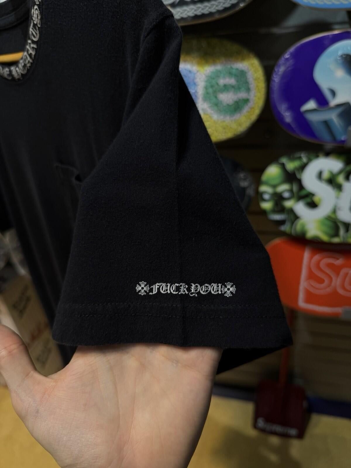 Chrome Hearts Chrome Hearts Neck Logo Tee Shirt Black Size (M) RARE Size US M / EU 48-50 / 2 - 6 Thumbnail