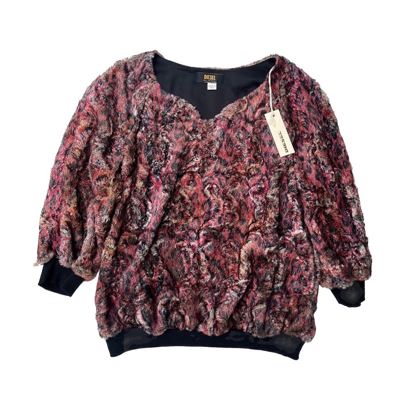 Diesel Diesel Women's F-Riga 3/4 Sleeve Sweatshirt V-Neck Sweater S Size S / US 4 / IT 40 - 14 Thumbnail