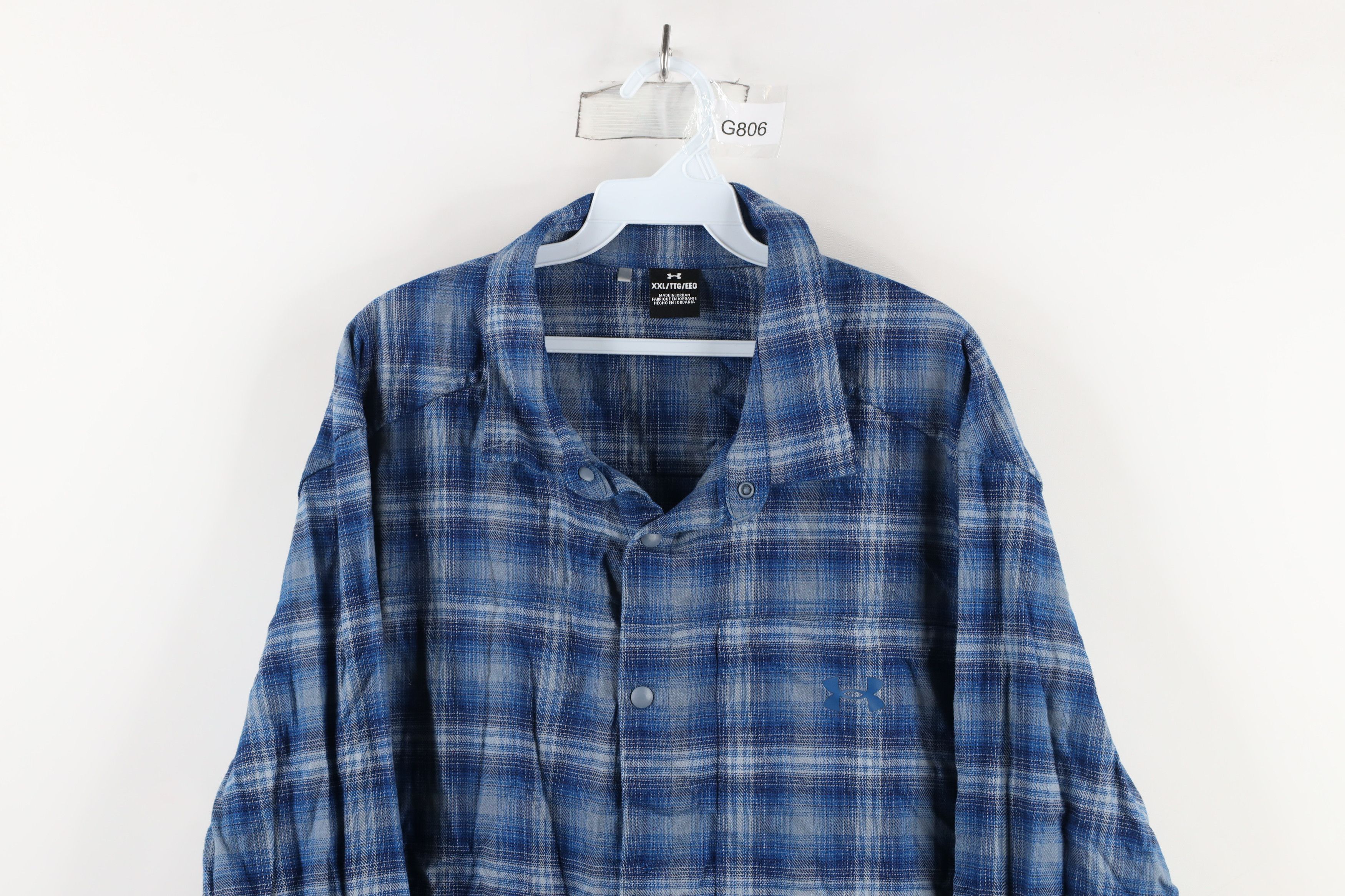 Under Armour × Vintage Under Armour Flannel Snap Button Collared Shirt Plaid Size US XXL / EU 58 / 5 - 2 Thumbnail