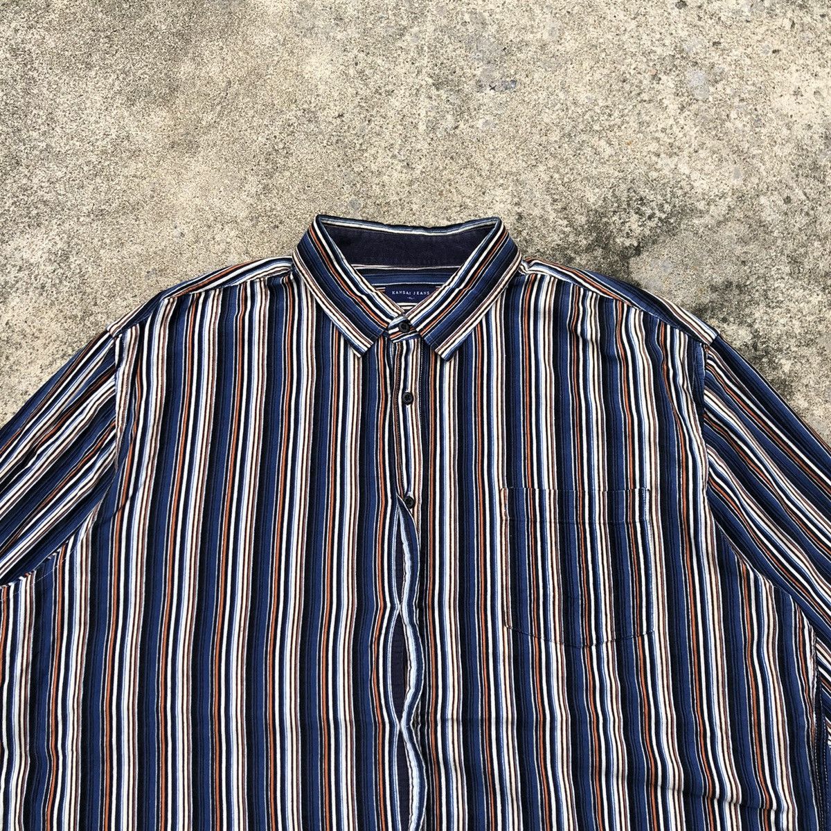 Designer × Japanese Brand × Kansai Yamamoto 🔥Rare🔥🇯🇵Kansai Yamamoto Corduroy Stripe Western Button Shirts Size US XXL / EU 58 / 5 - 2 Thumbnail